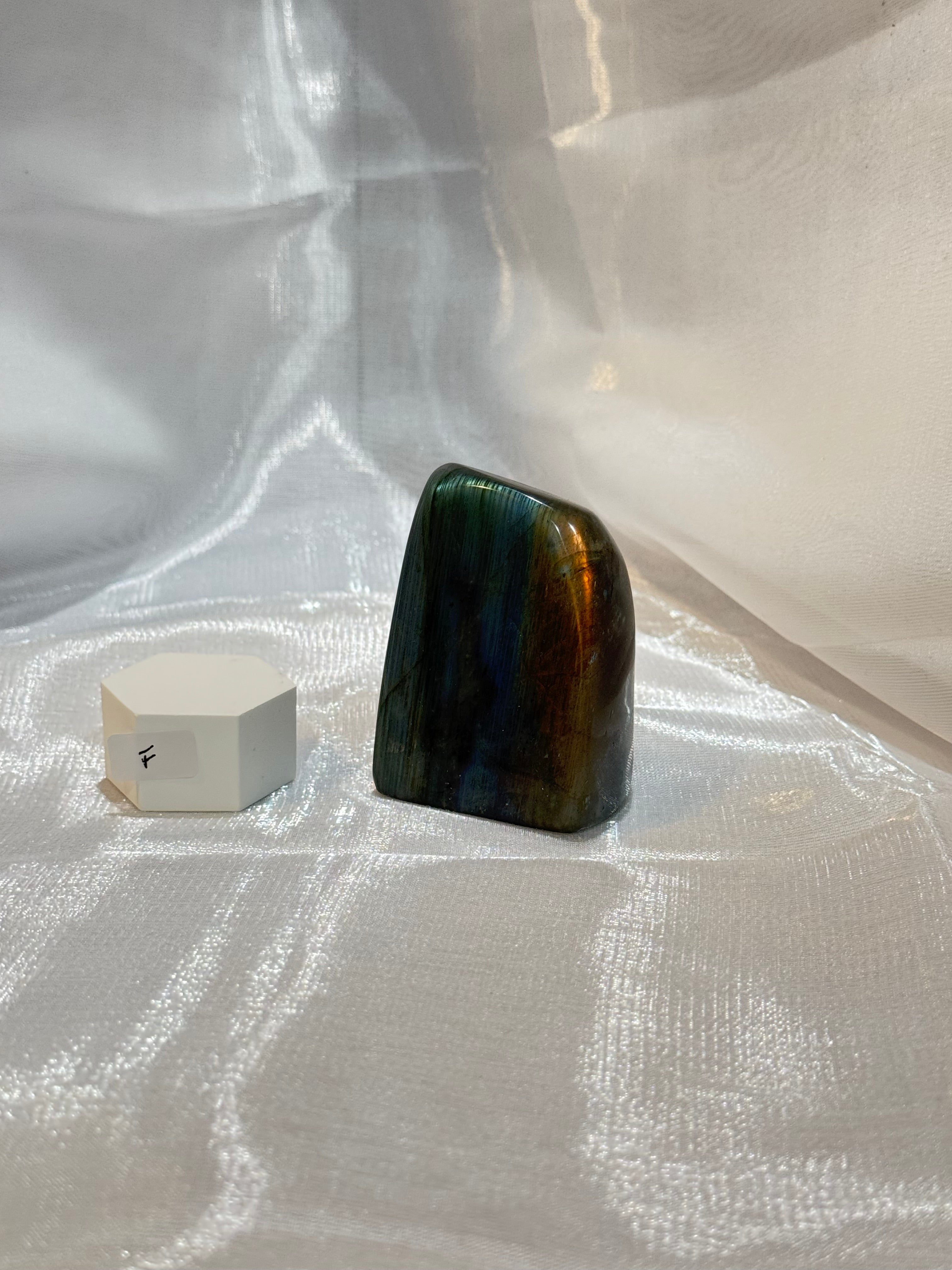 Orange and Blue Flash Labradorite Freeform “F”