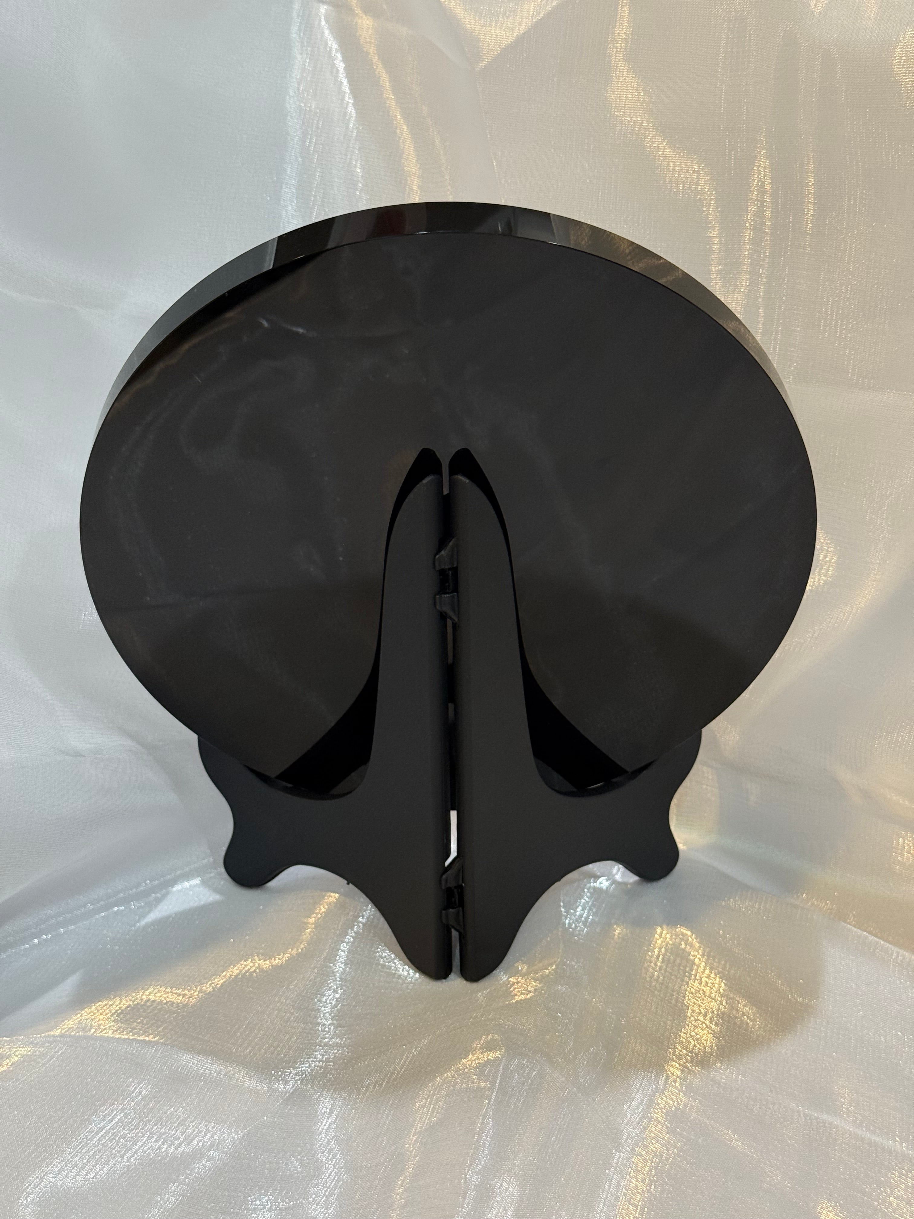 Large Obsidian Plate with Yin and Yang Design