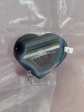 White and Purple Banded Druzy Agate Heart "B"