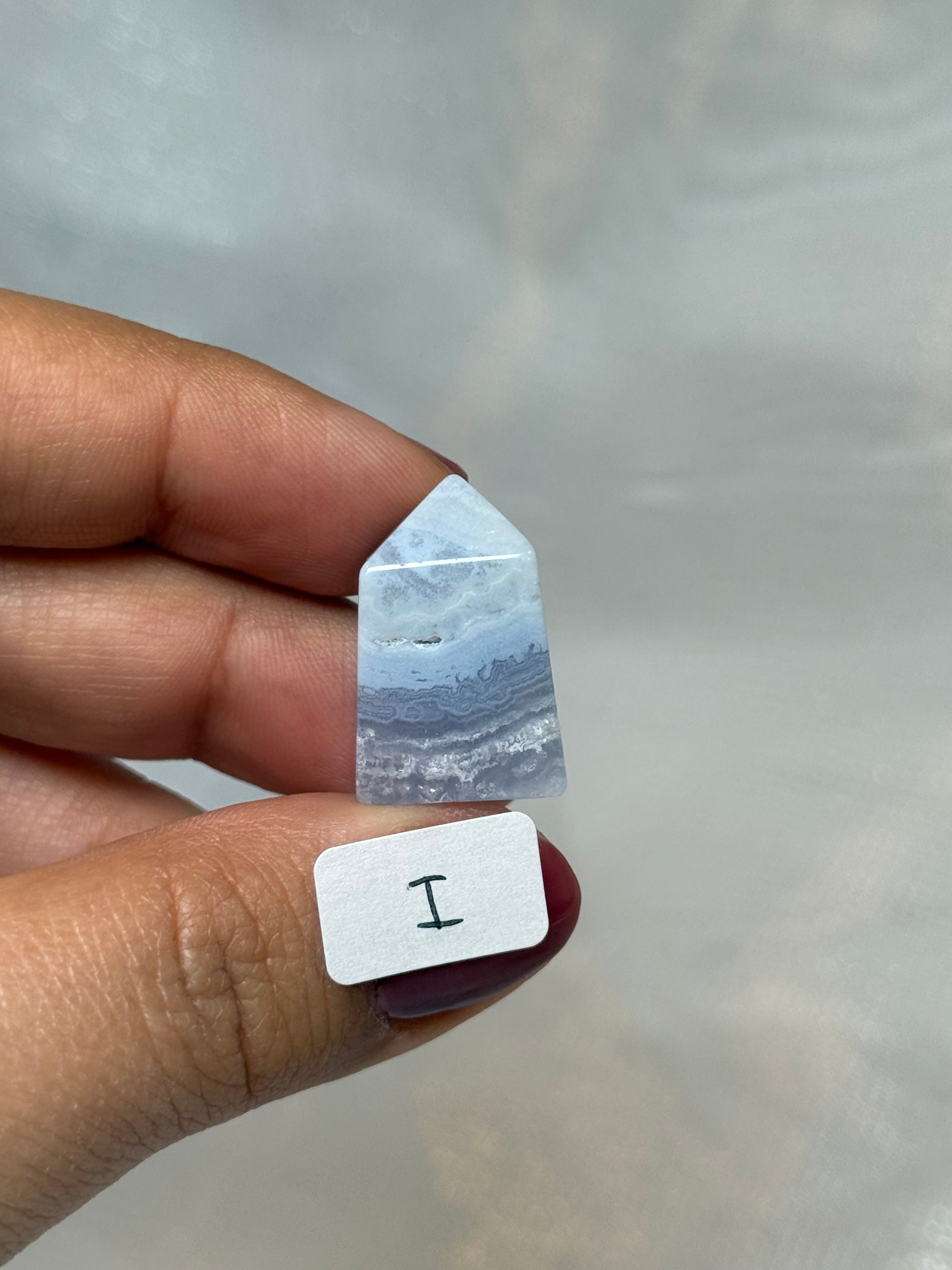 Mini blue lace agate towers