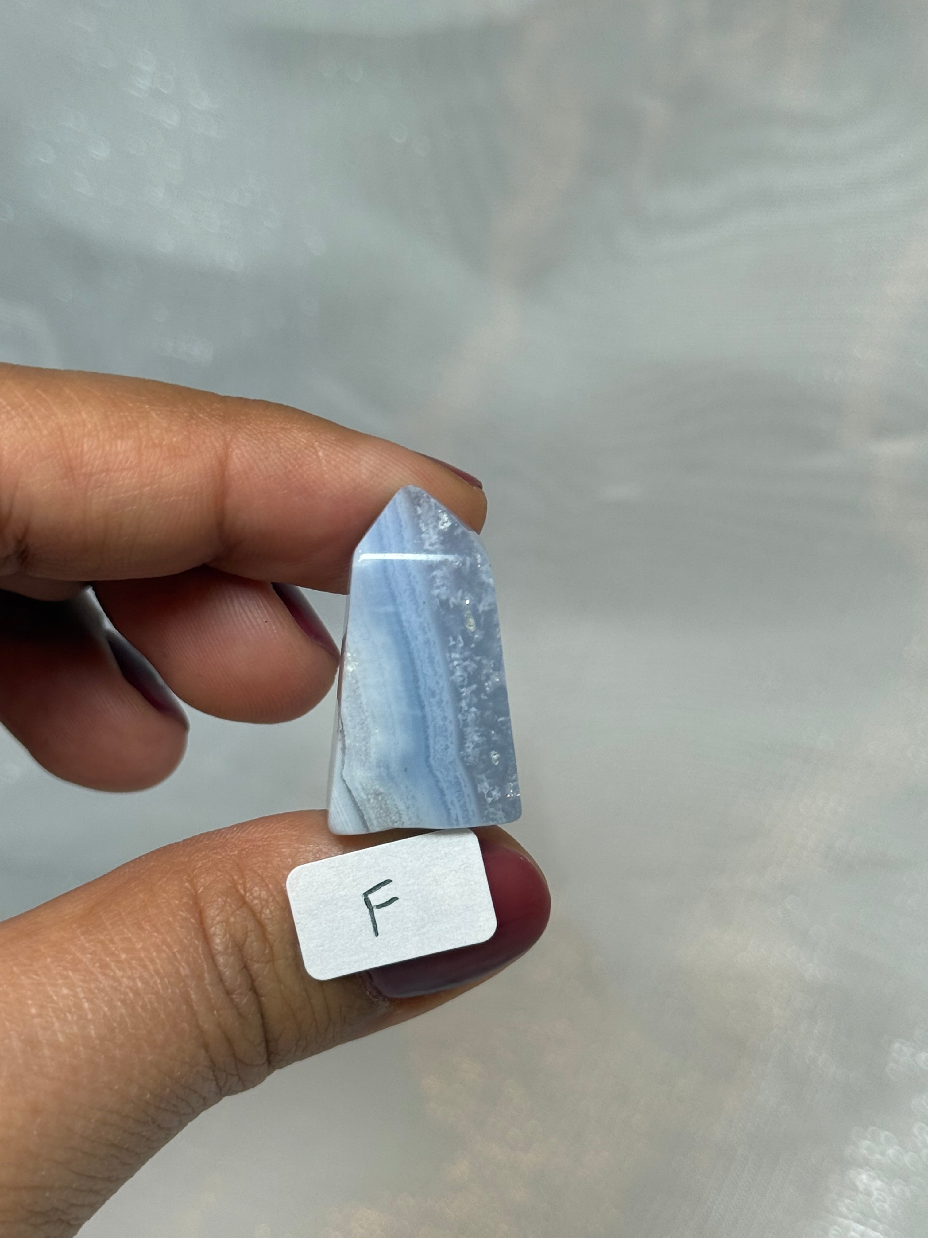 Mini blue lace agate towers