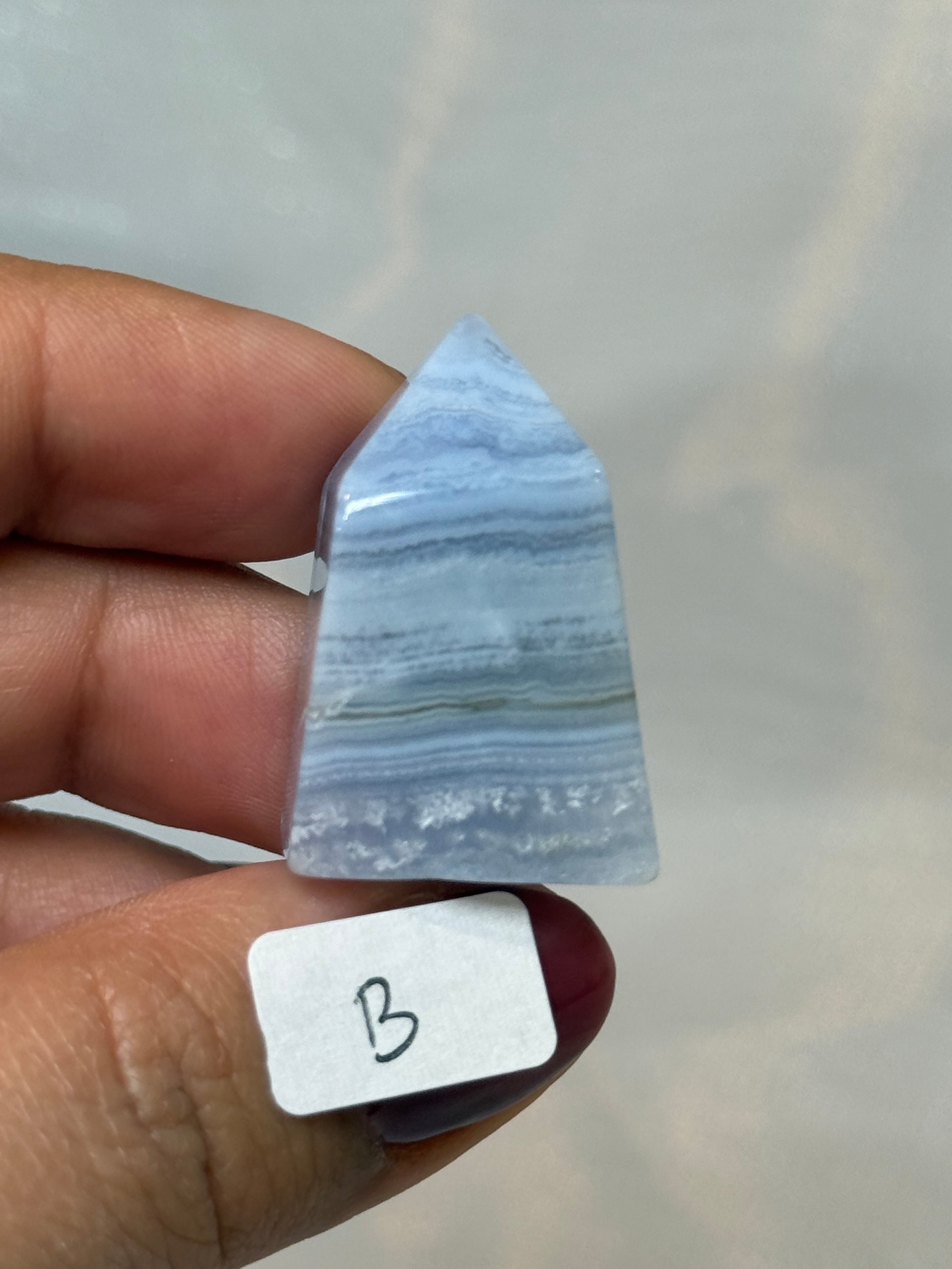 Mini blue lace agate towers