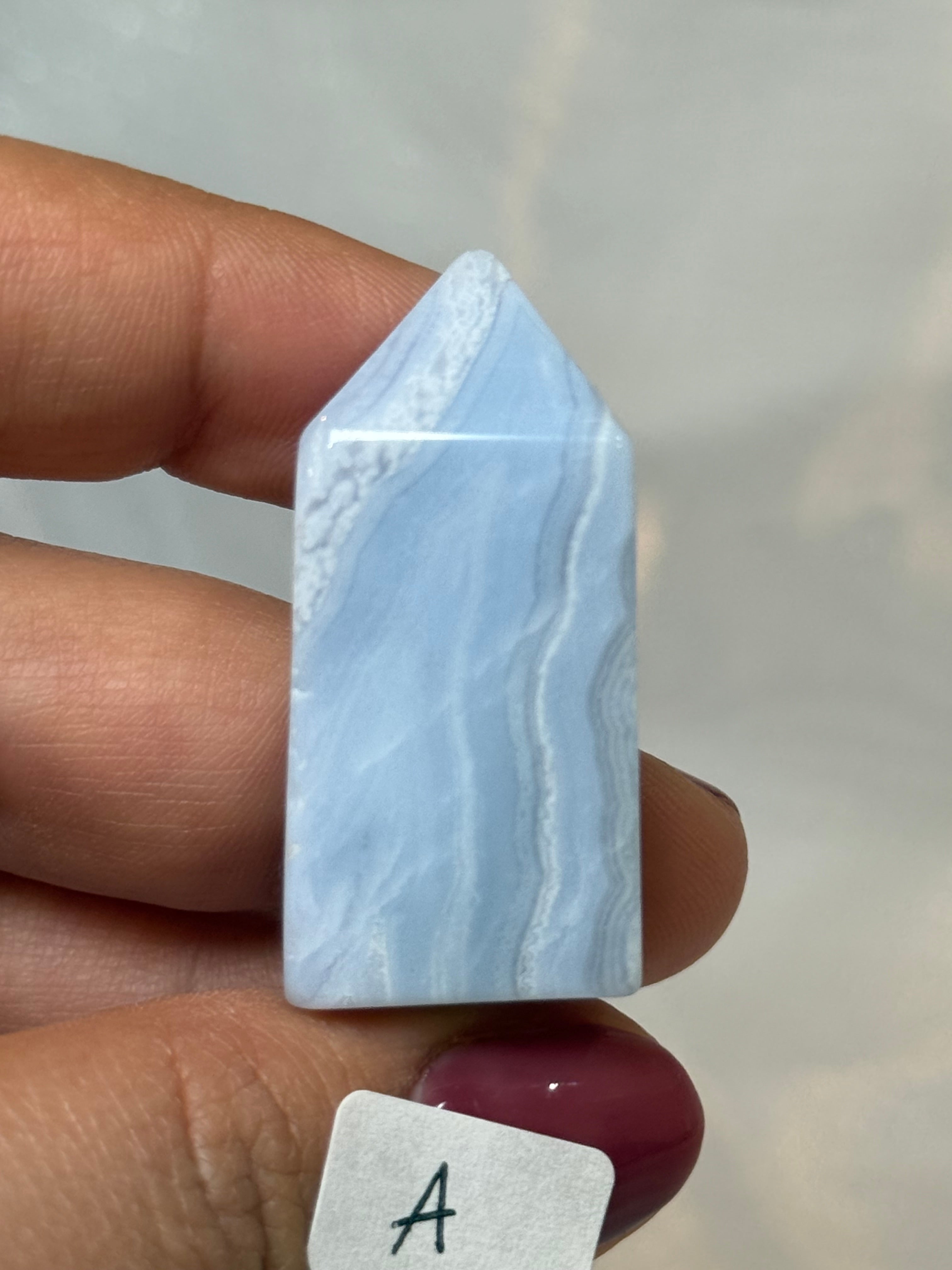 Mini blue lace agate towers