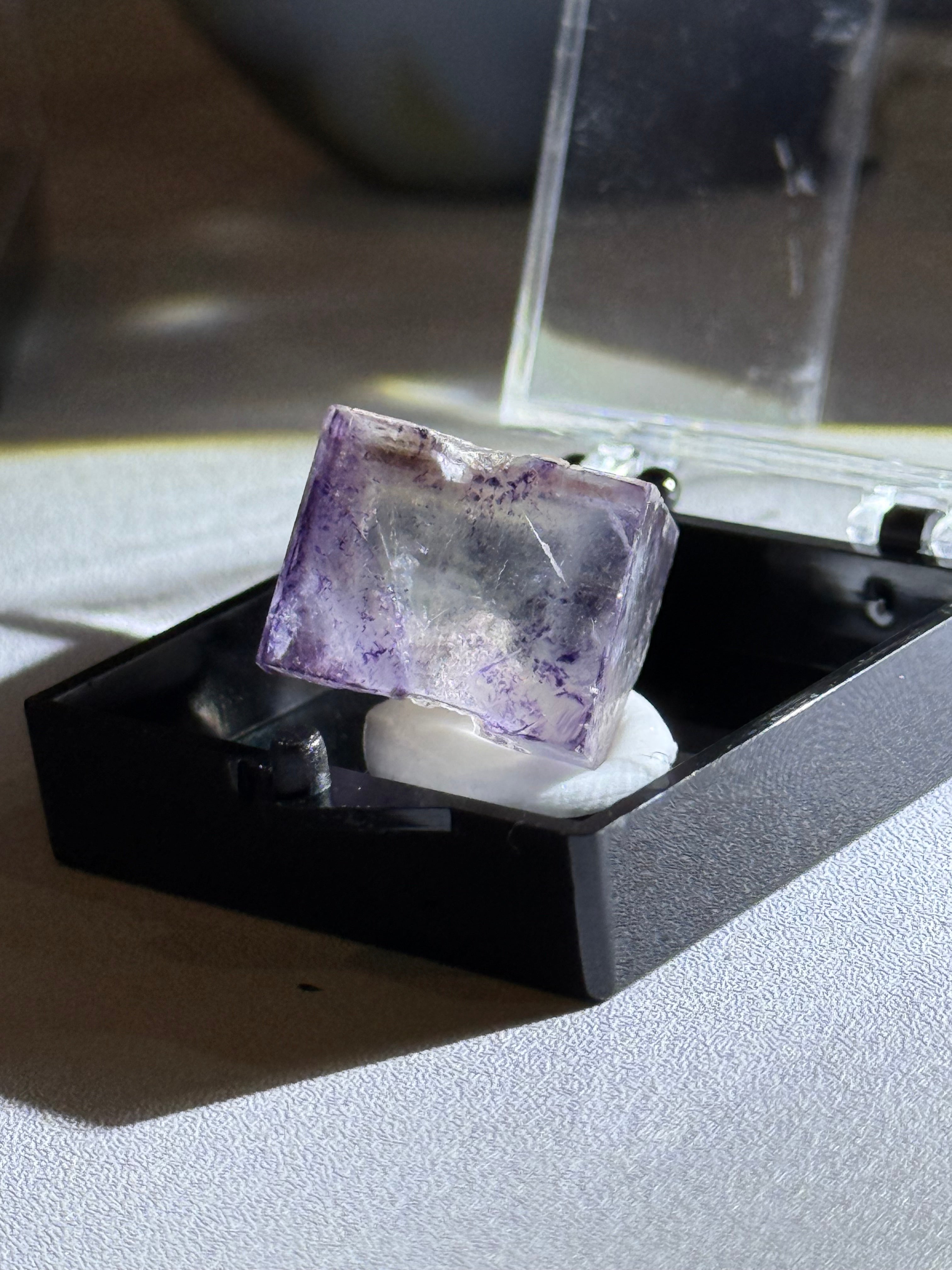 Clear and Purple Phantom Cubic Fluorite from Colorado