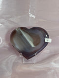Purple and White Banded Agate Druzy Heart "E"