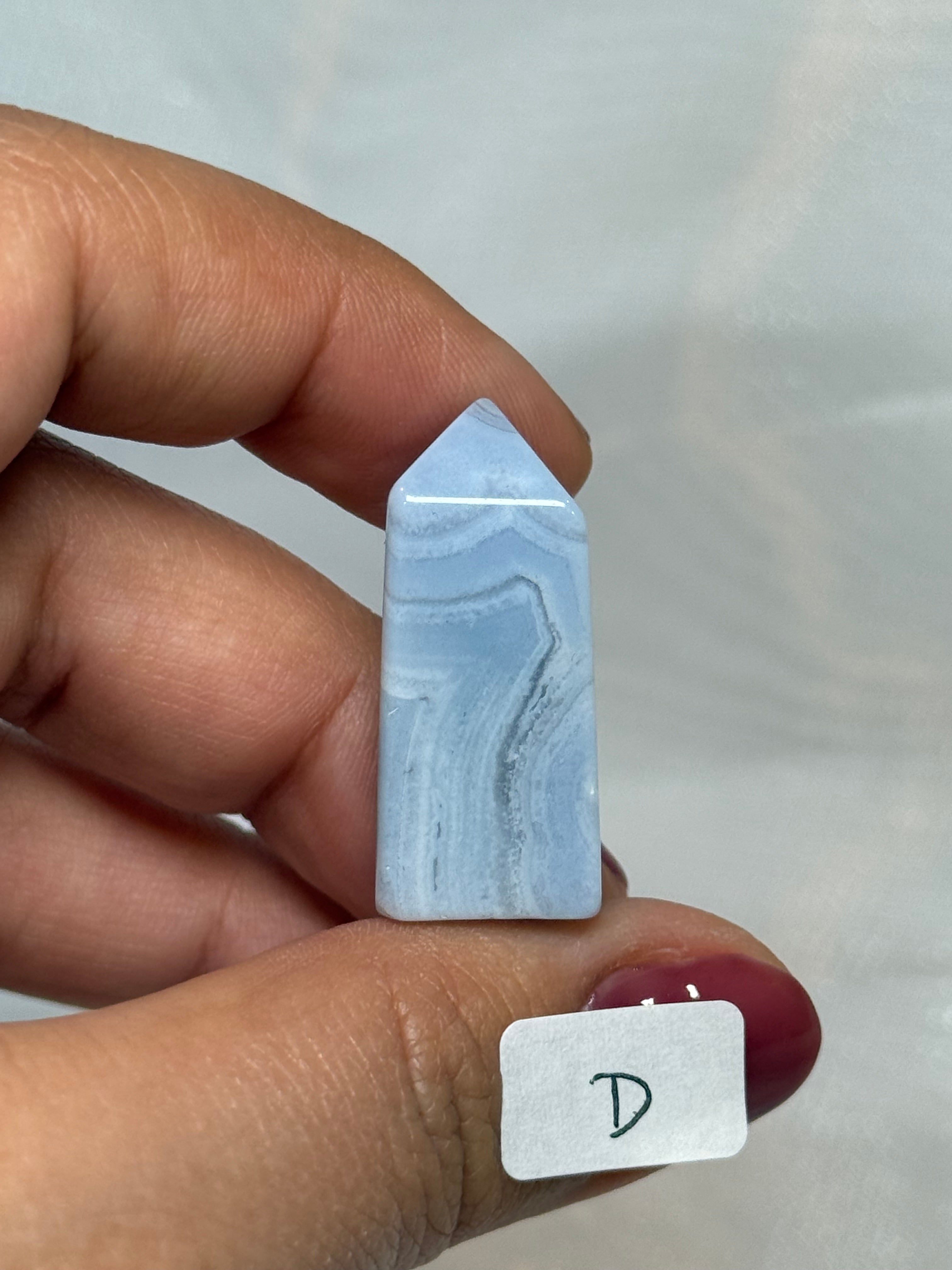 Mini blue lace agate towers