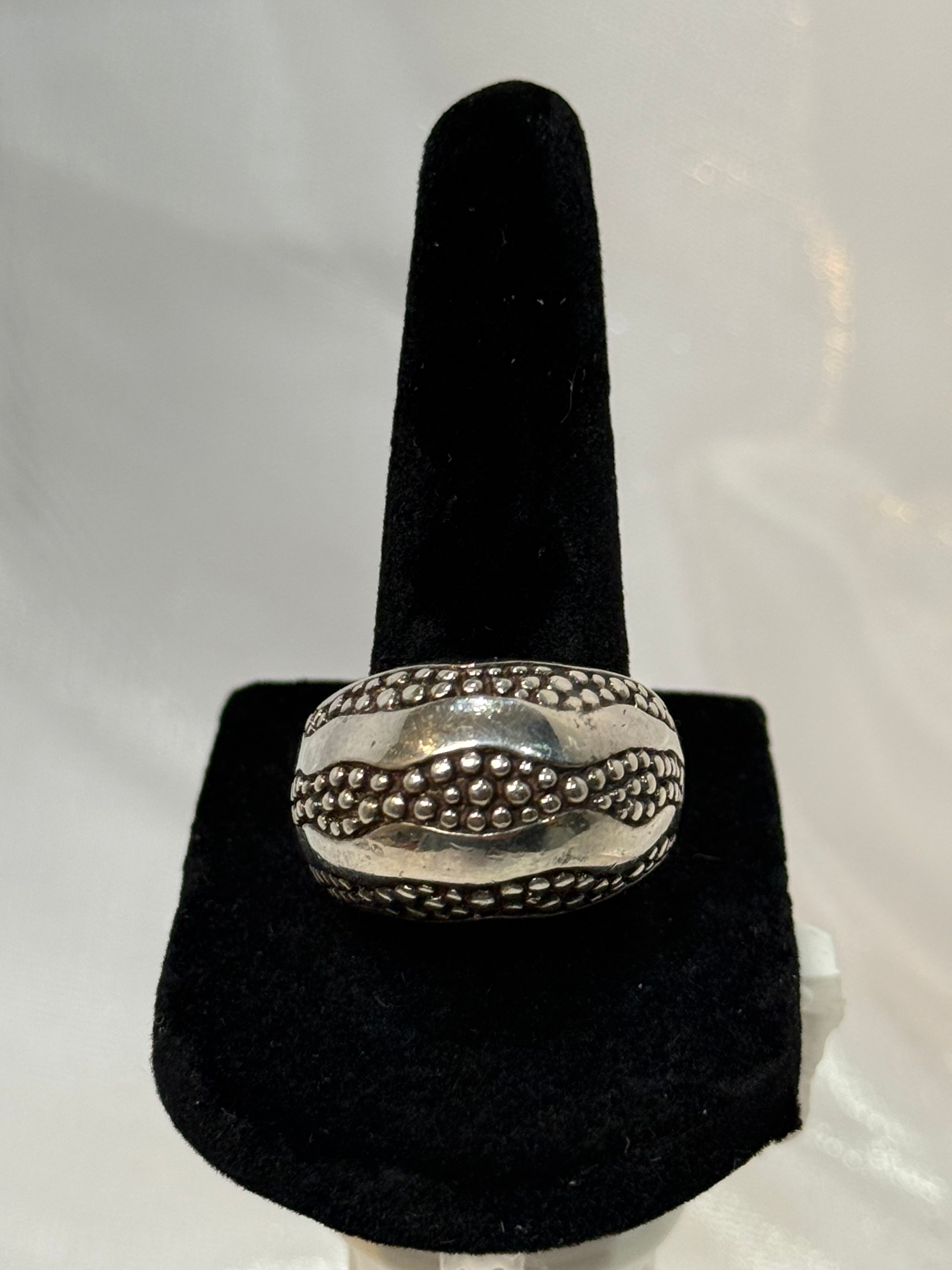 Vintage 925 Silver Granulated Ring