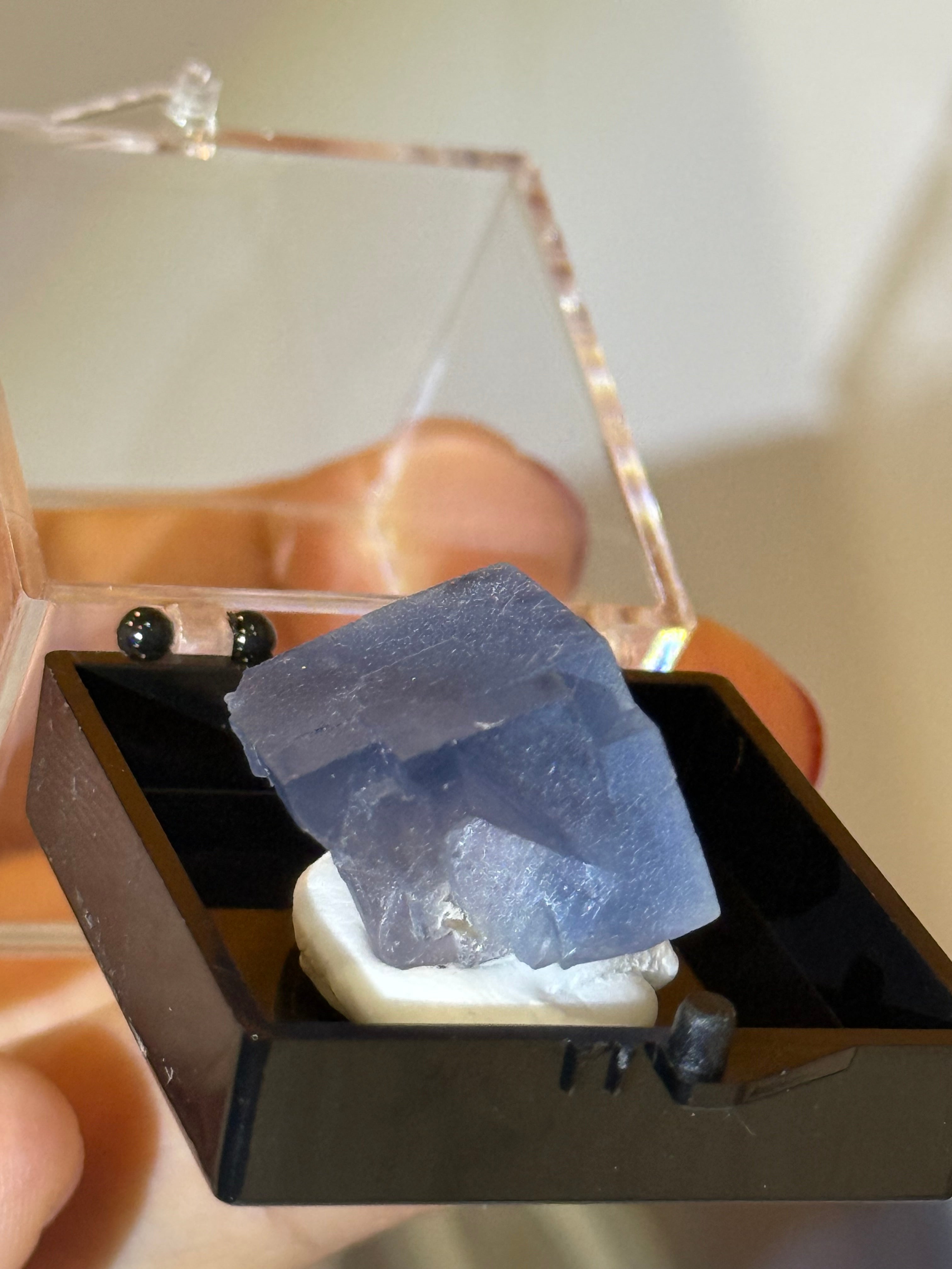 Blue fluorite cubed specimen from New Mexico