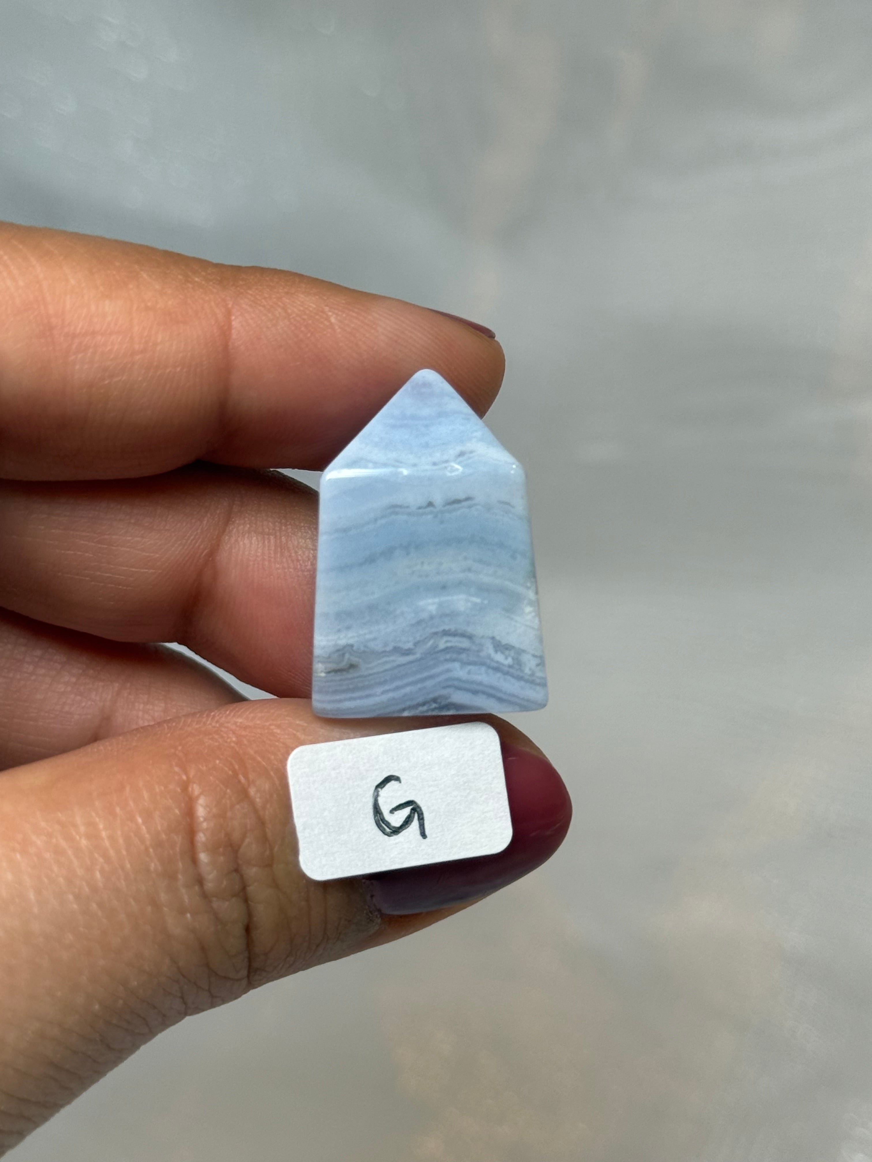 Mini blue lace agate towers