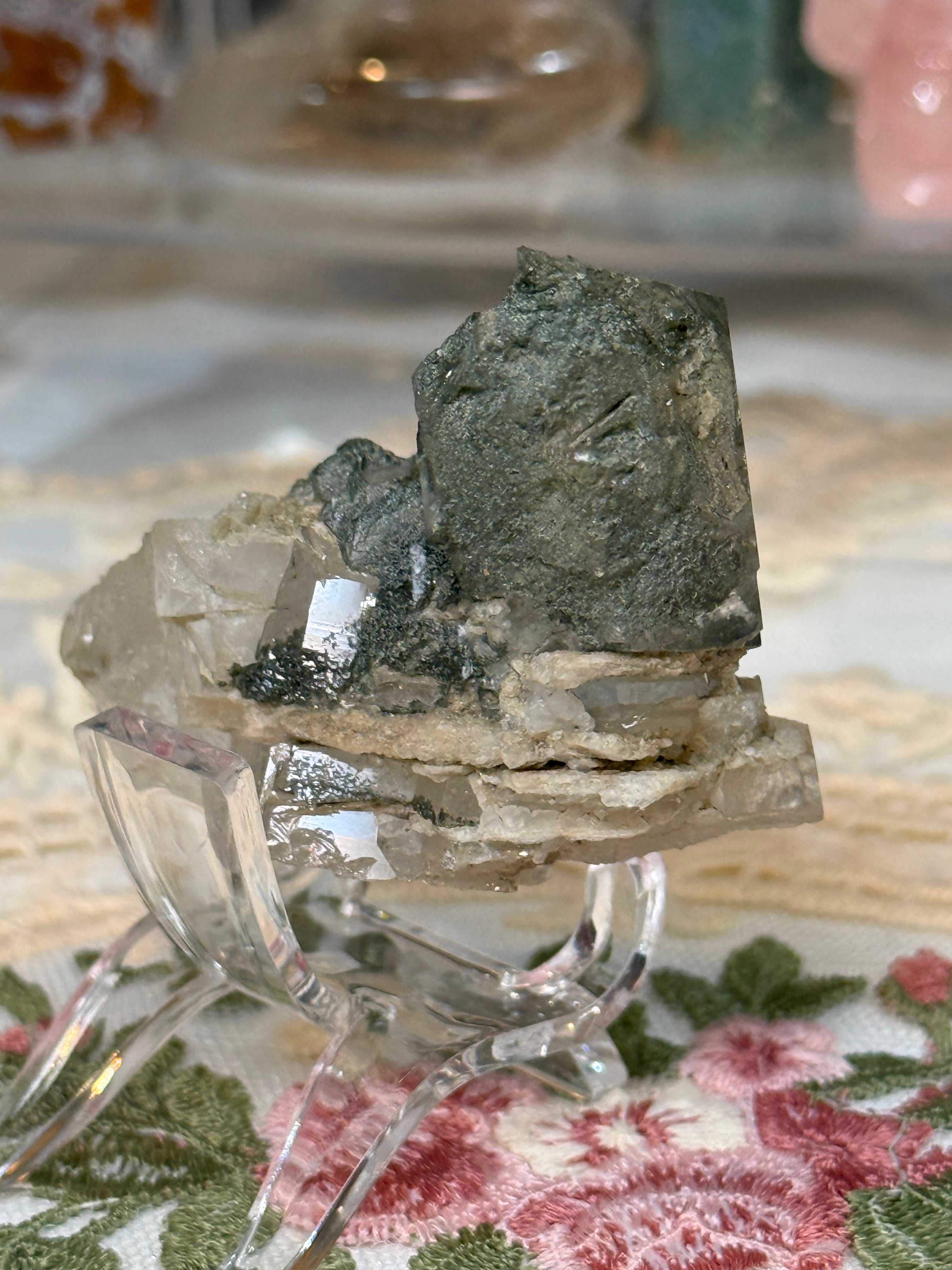Chlorite included Tectonic Quartz Specimen