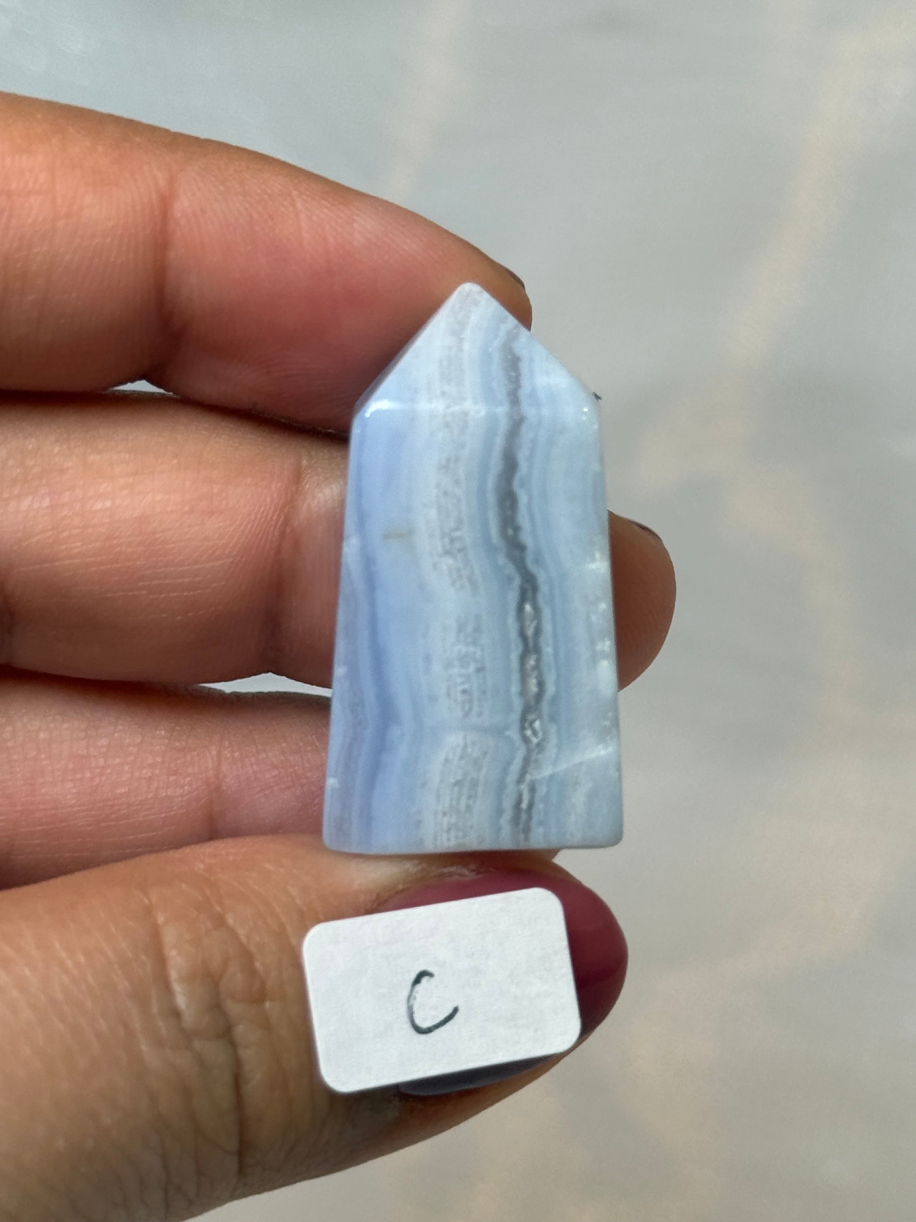 Mini blue lace agate towers