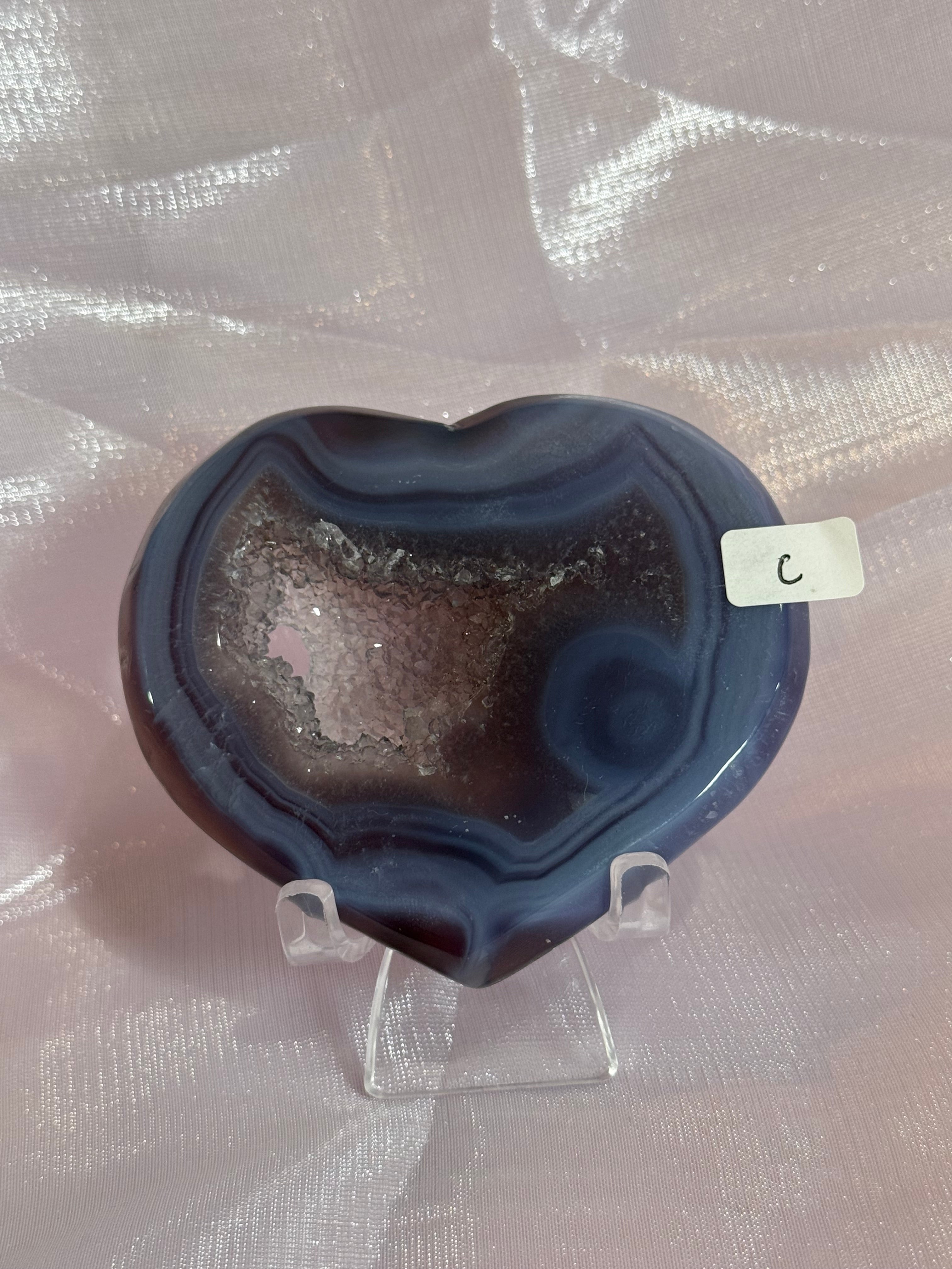 Purple Agate Druzy Portal Heart "C"