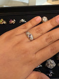 Size 8 Sterling Silver Ring with Amethyst Gemstone
