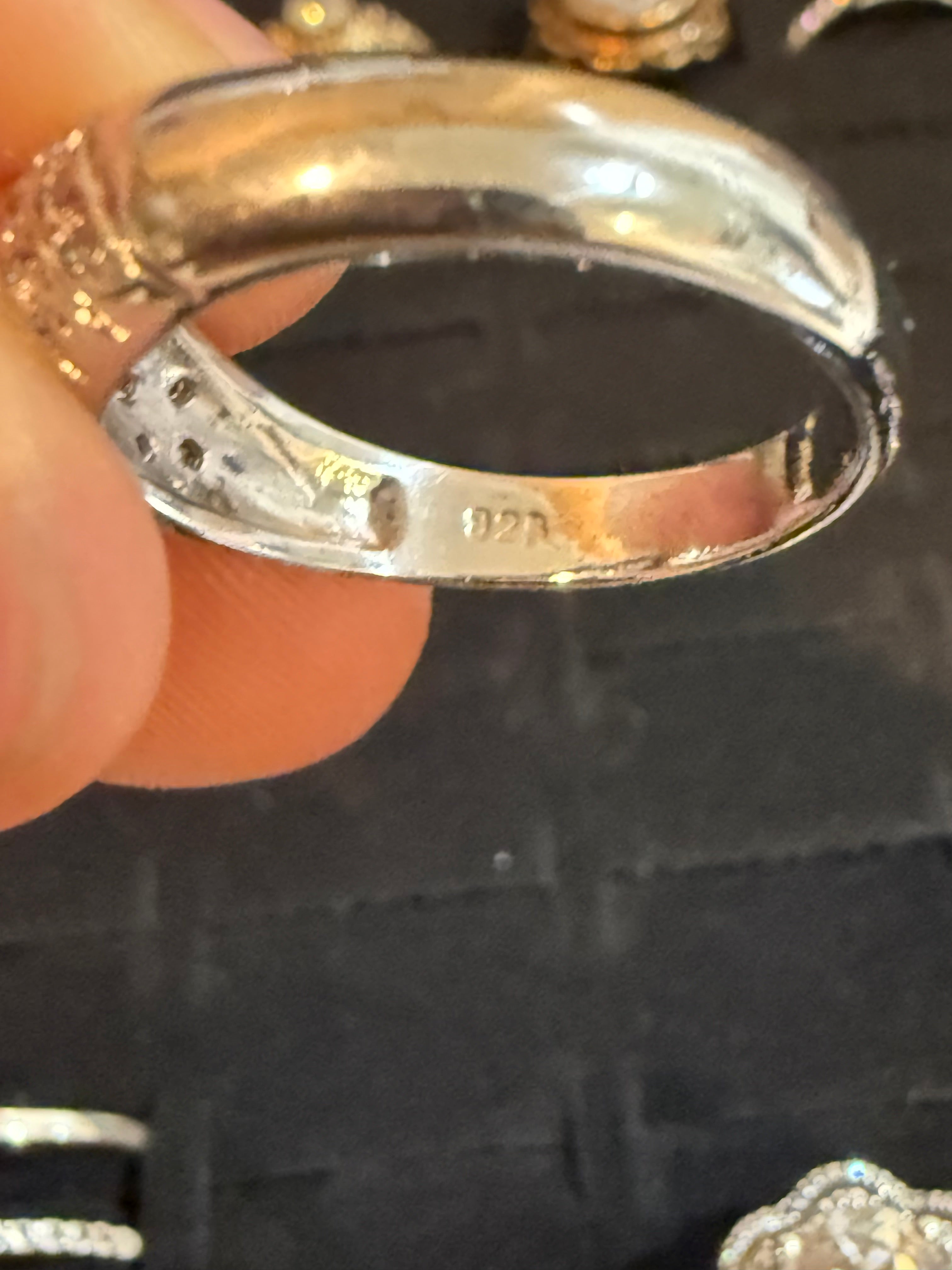 Size 8 Sterling Silver Ring with Amethyst Gemstone