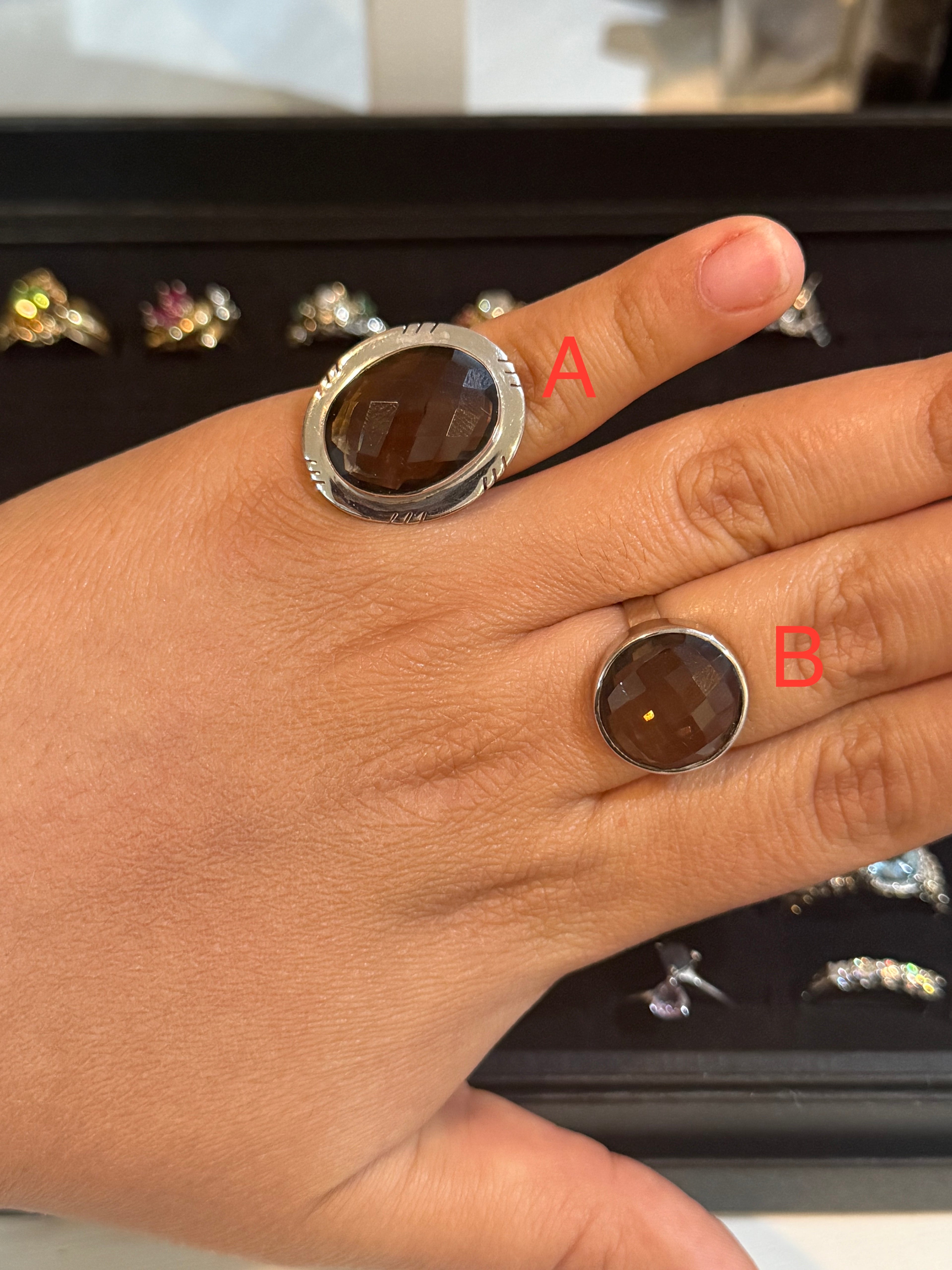 Sterling Silver Smoky Quartz Rings