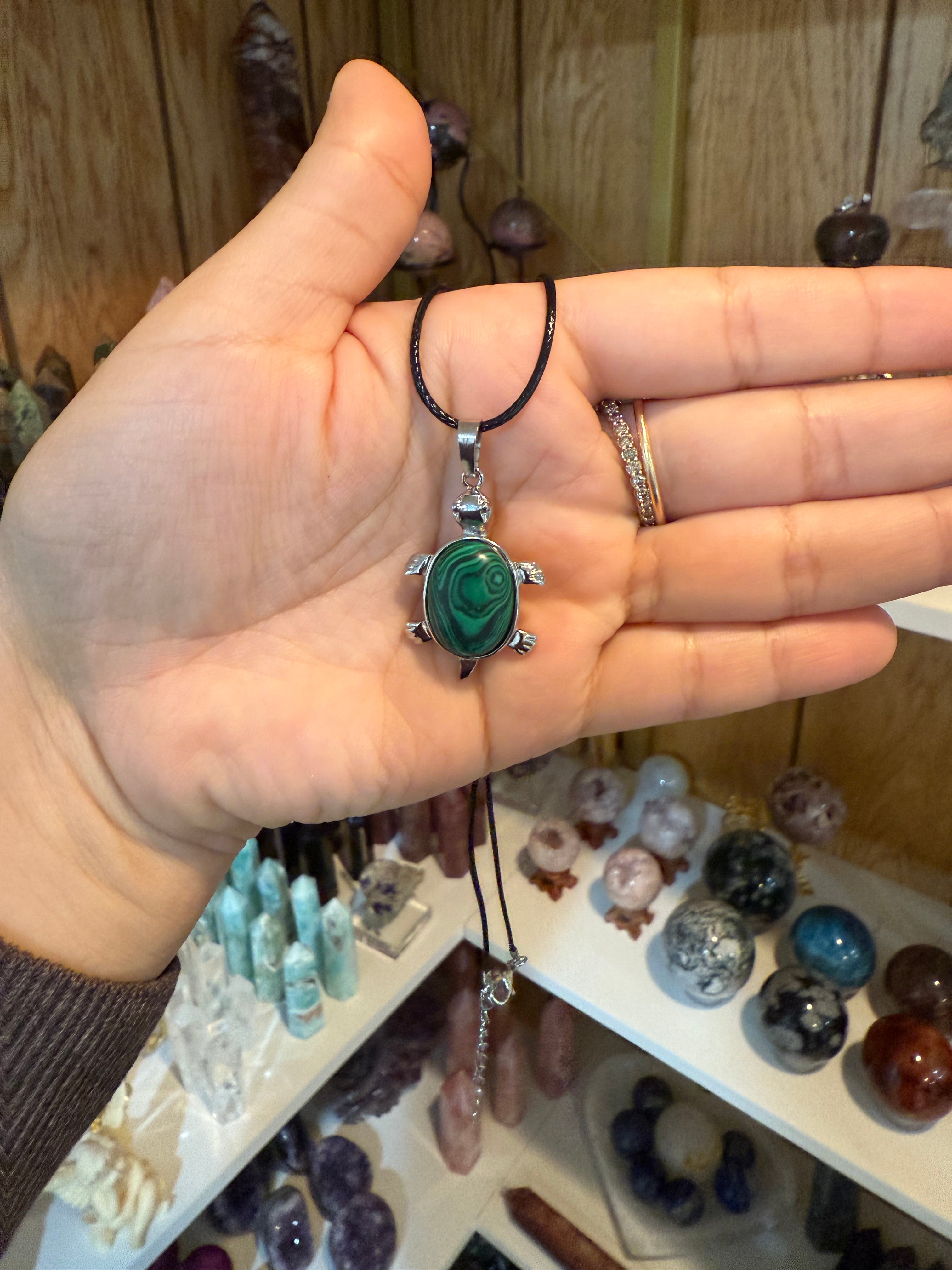 Malachite Turtle necklace