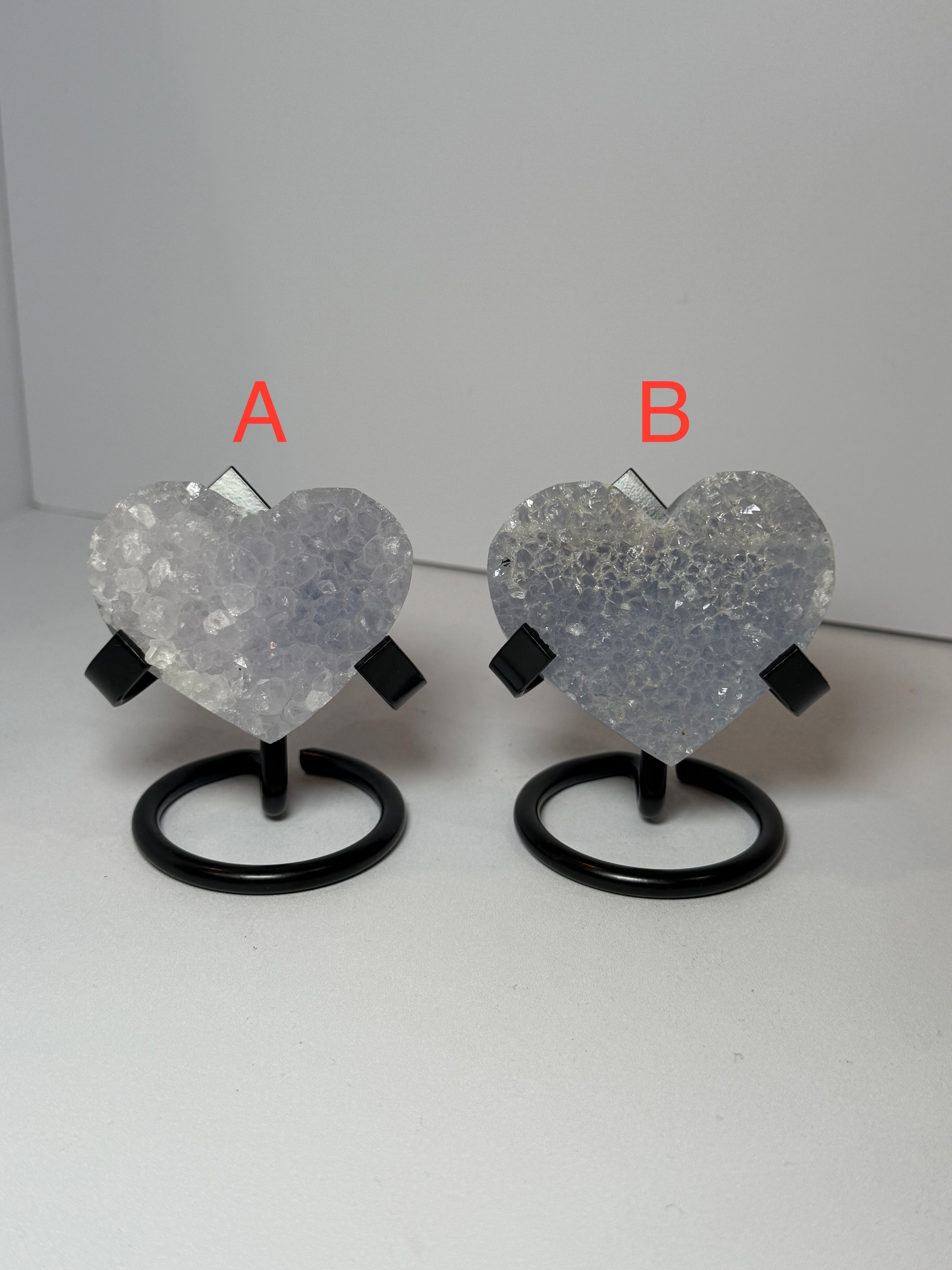 Blue Lace Agate Druzy Heart