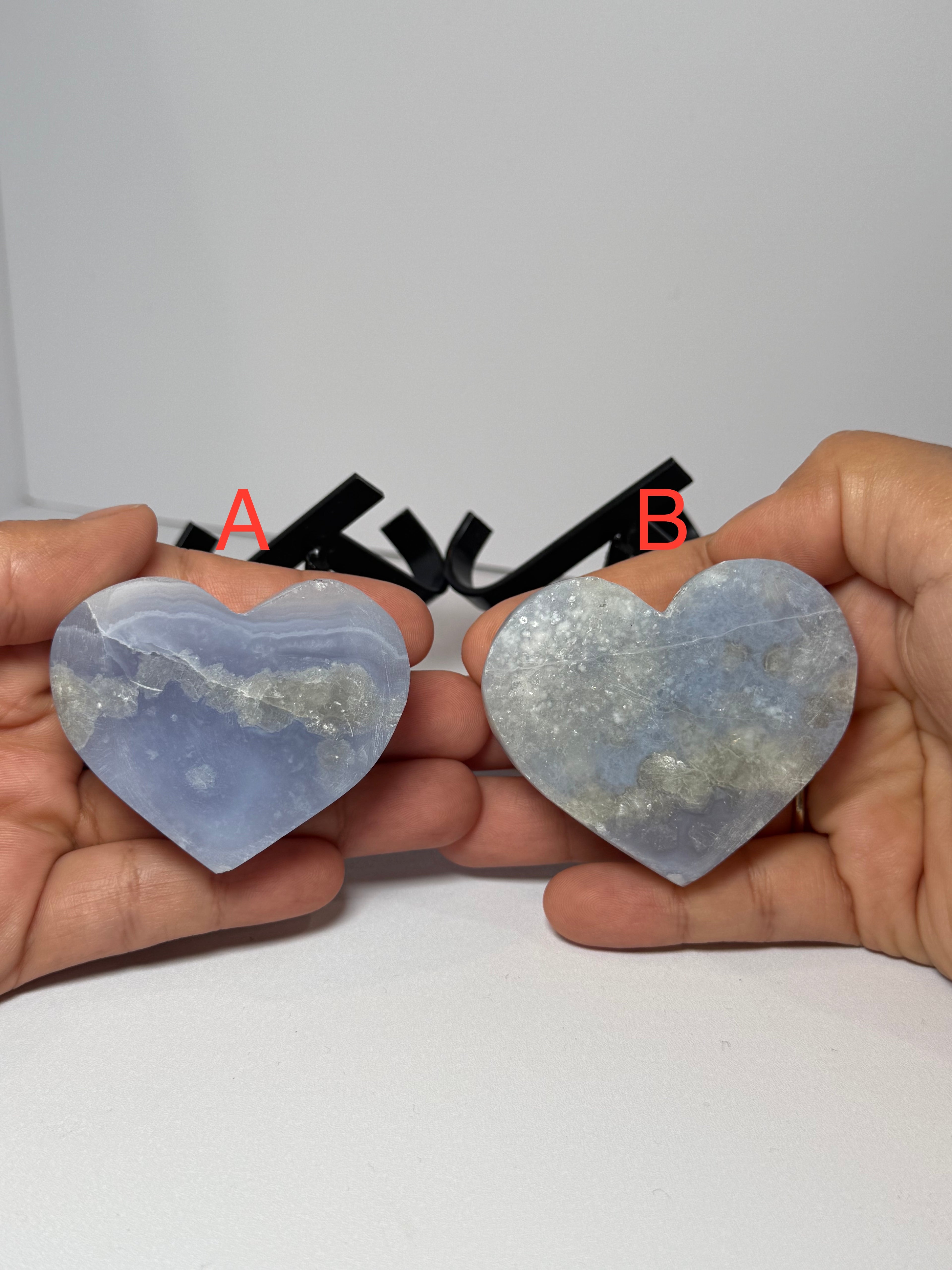 Blue Lace Agate Druzy Heart