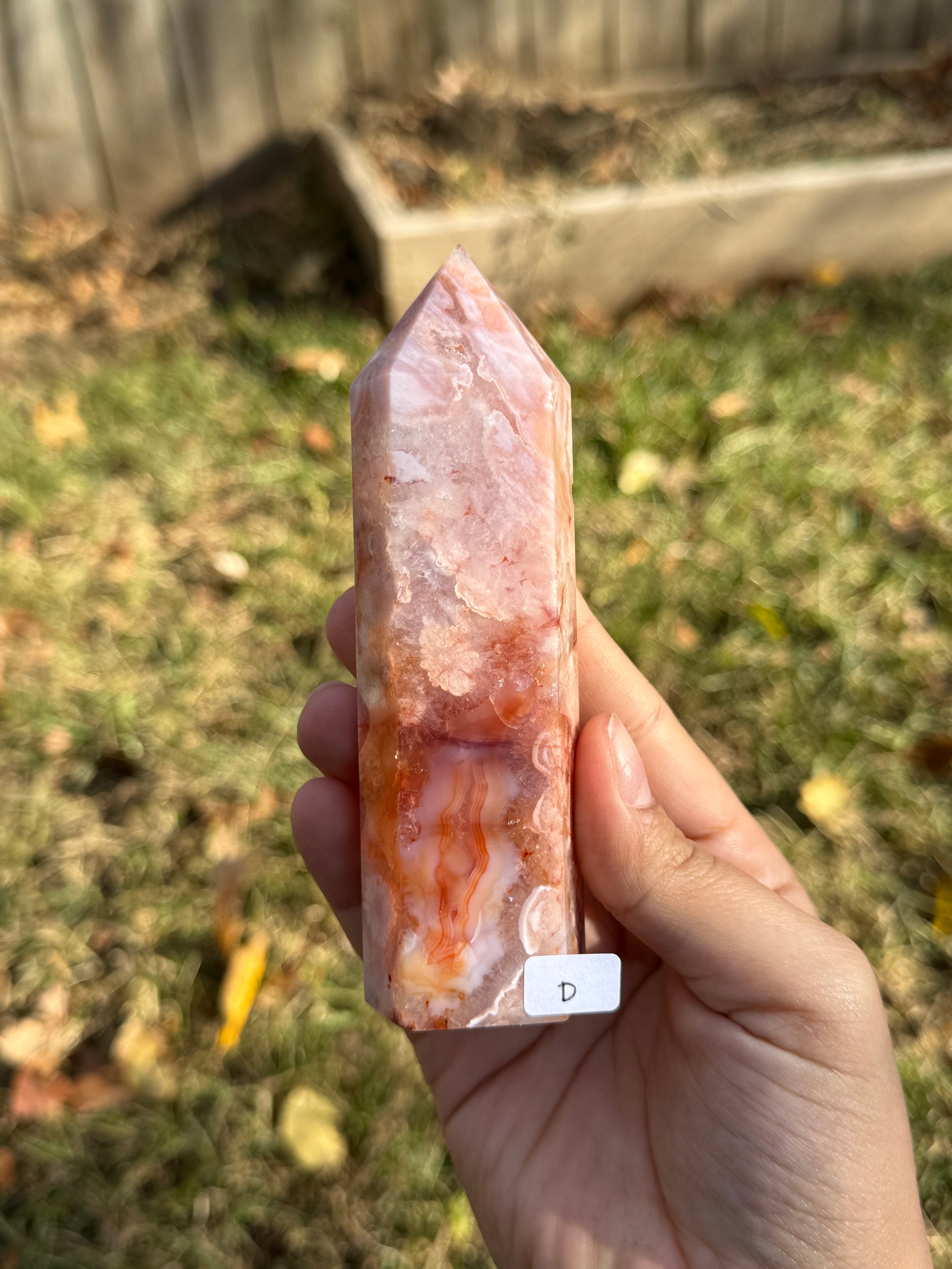 Carnelian with flower agate towers