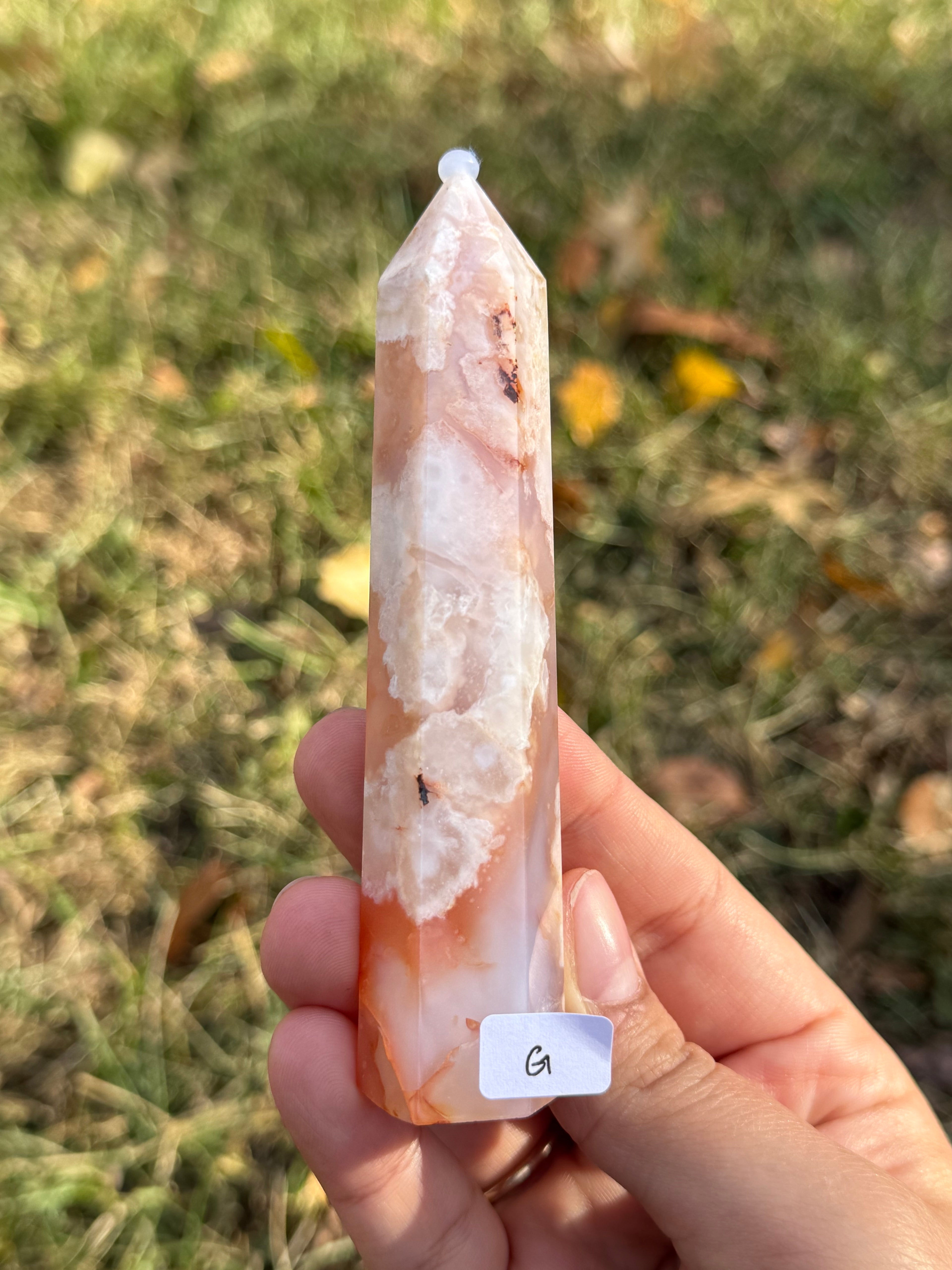 Carnelian with flower agate towers