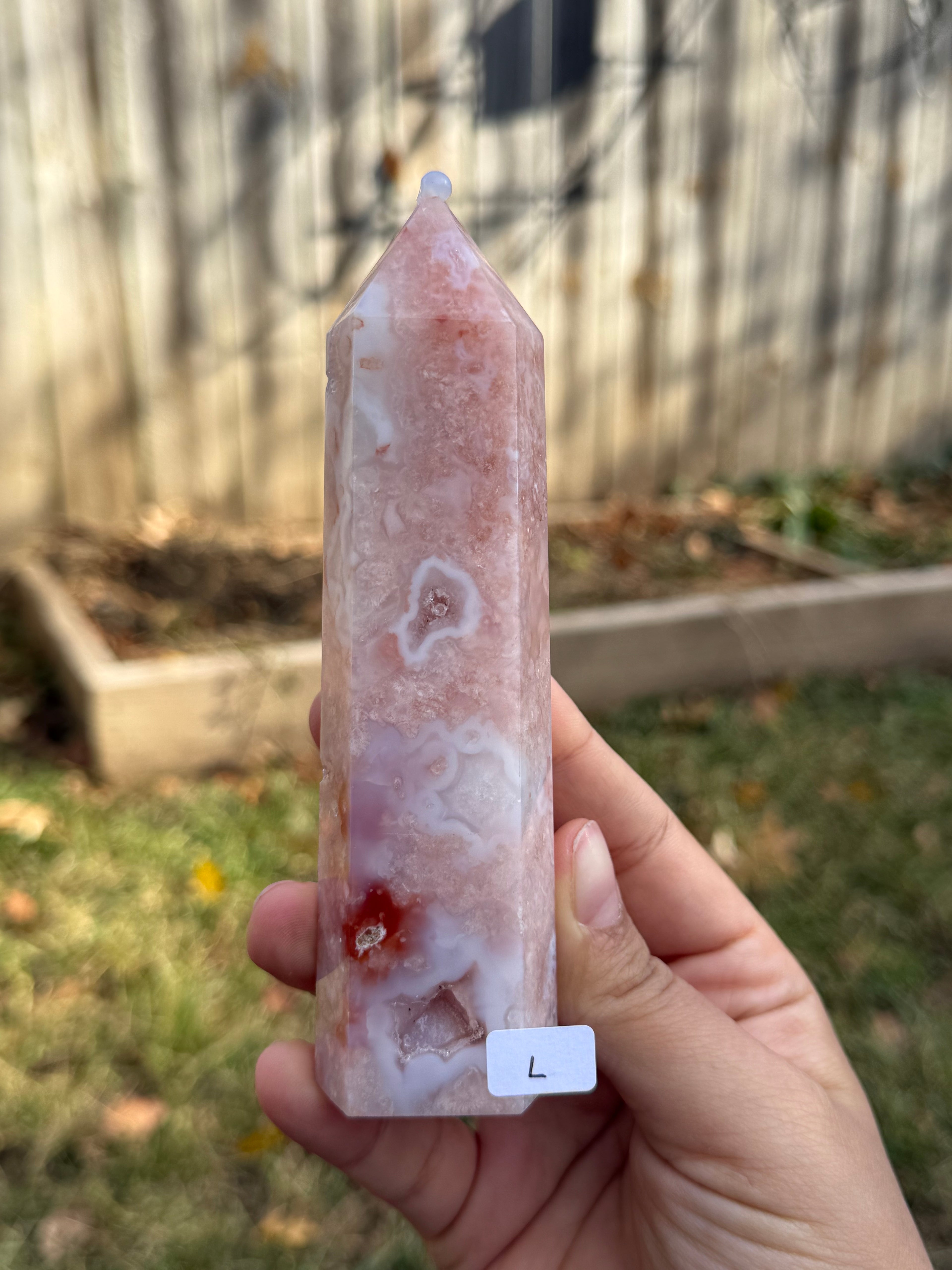 Carnelian with flower agate towers