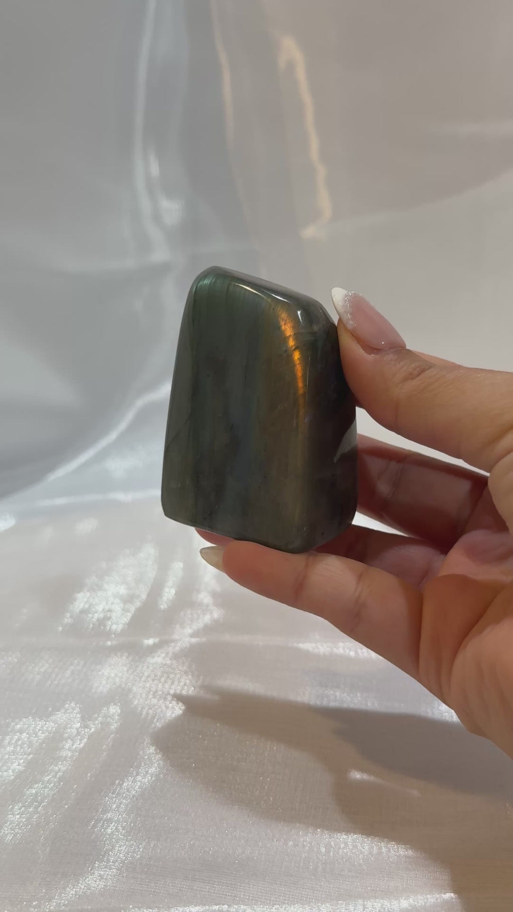 Orange and Blue Flash Labradorite Freeform “F”