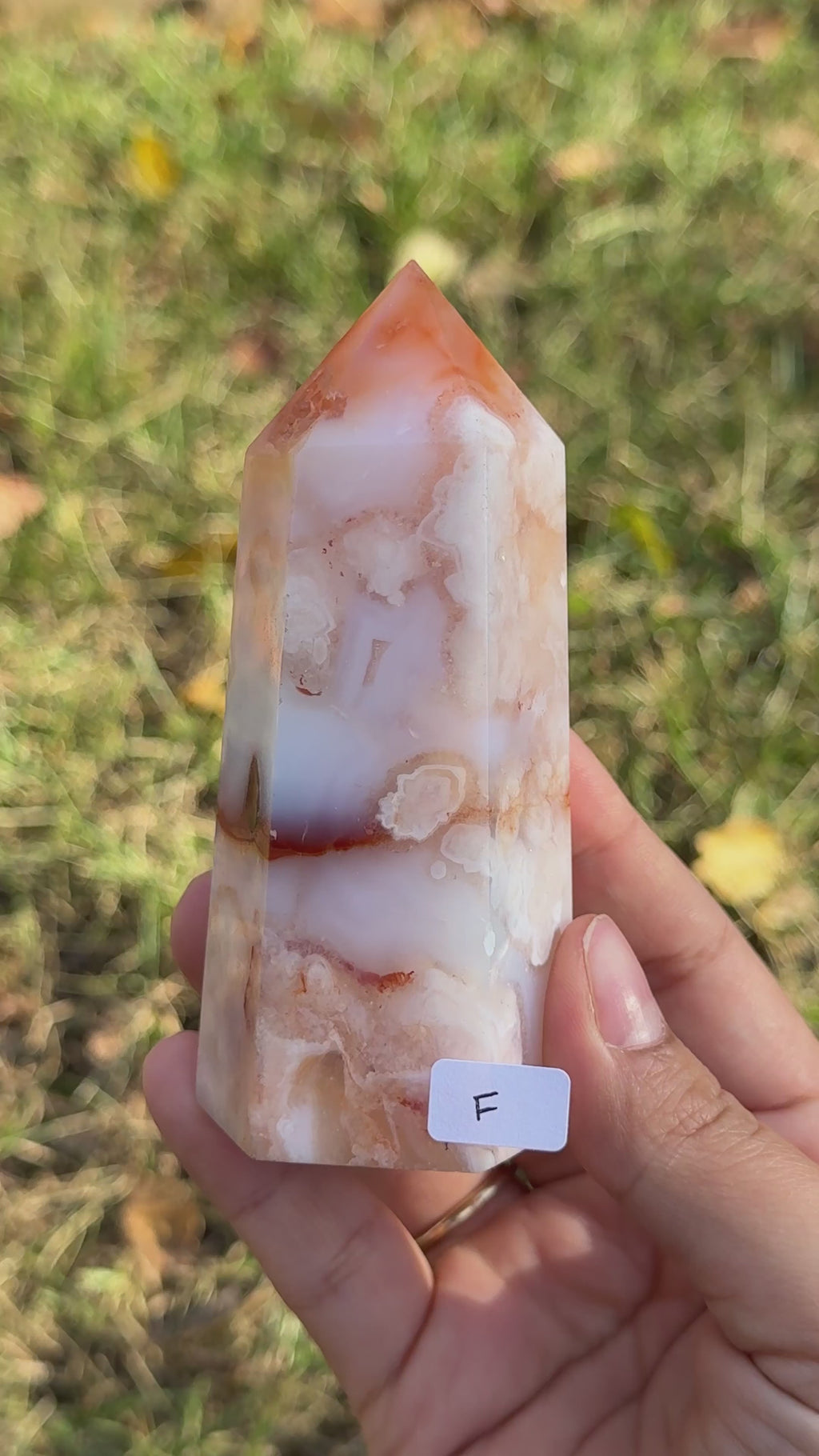 Carnelian with flower agate towers
