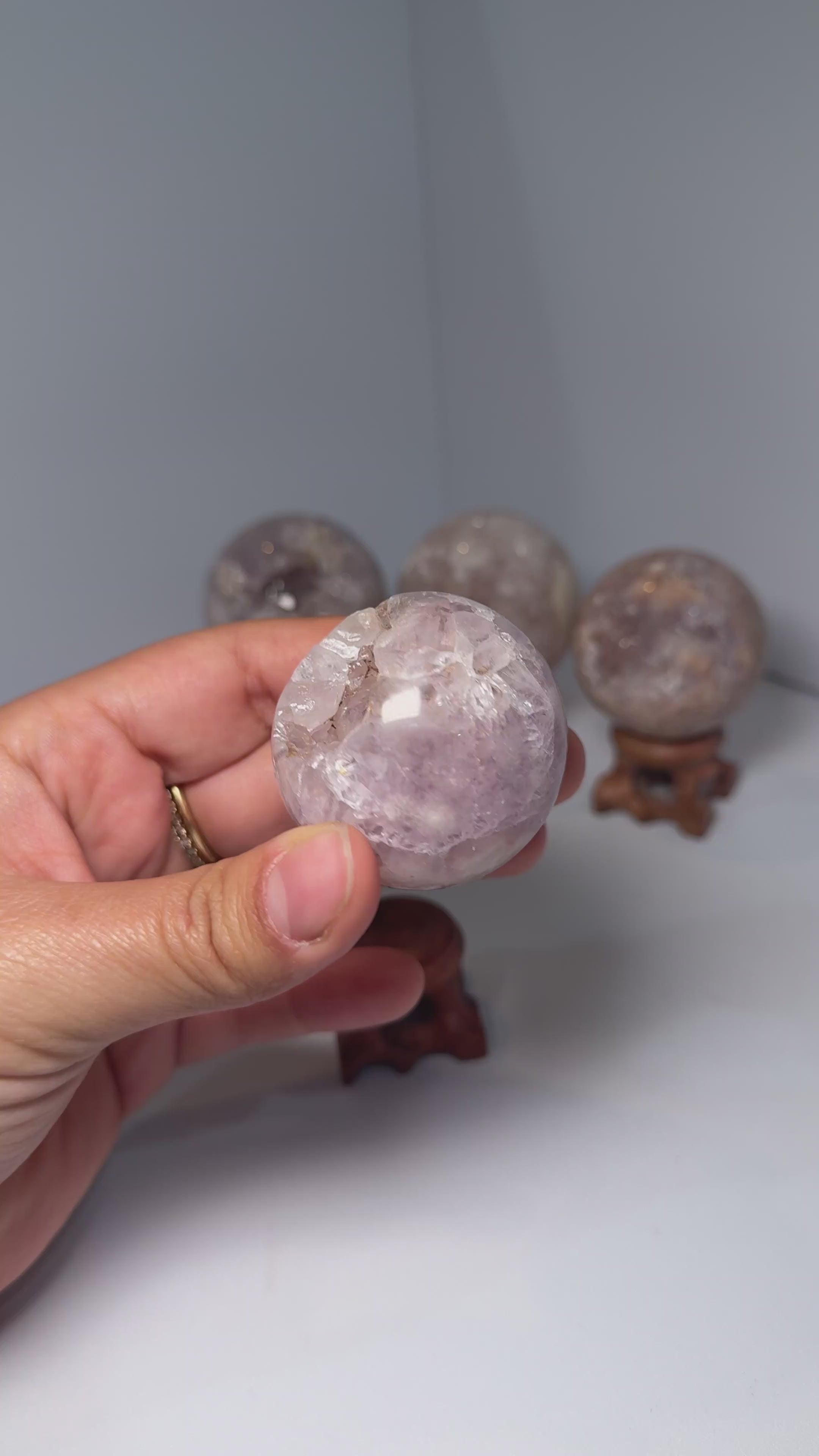 Small Pink Amethyst Spheres