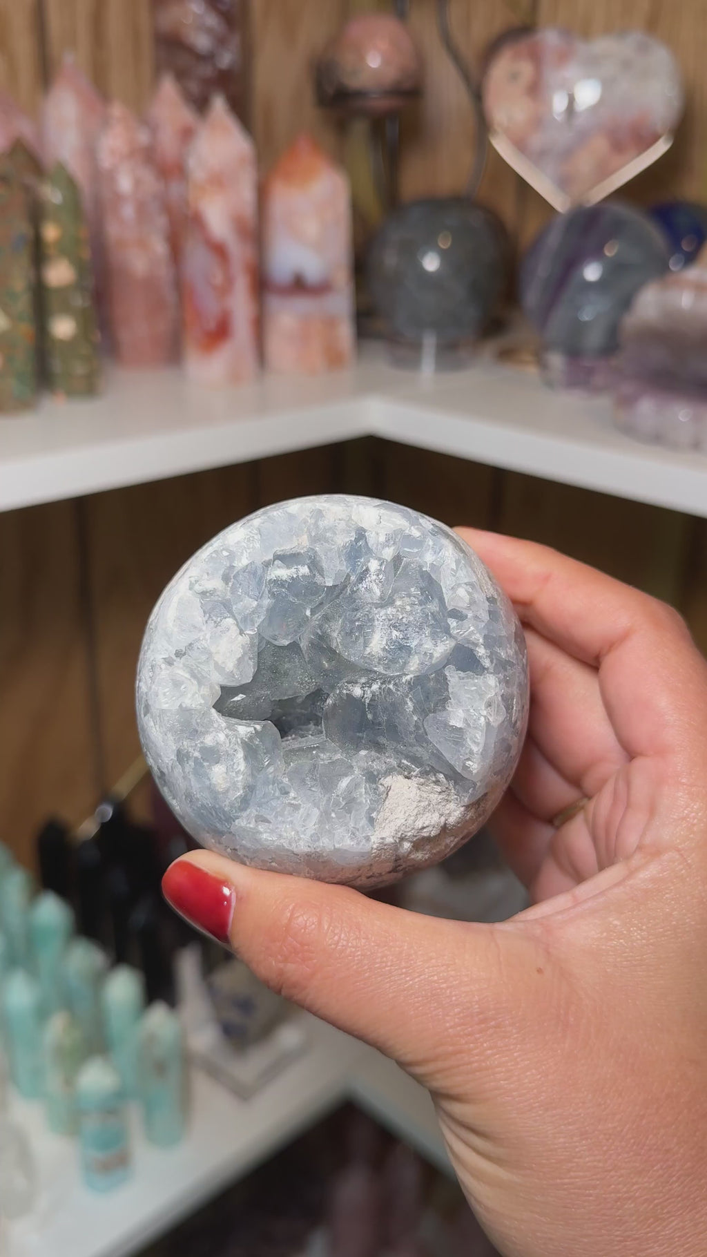 Blue Celestite Sphere