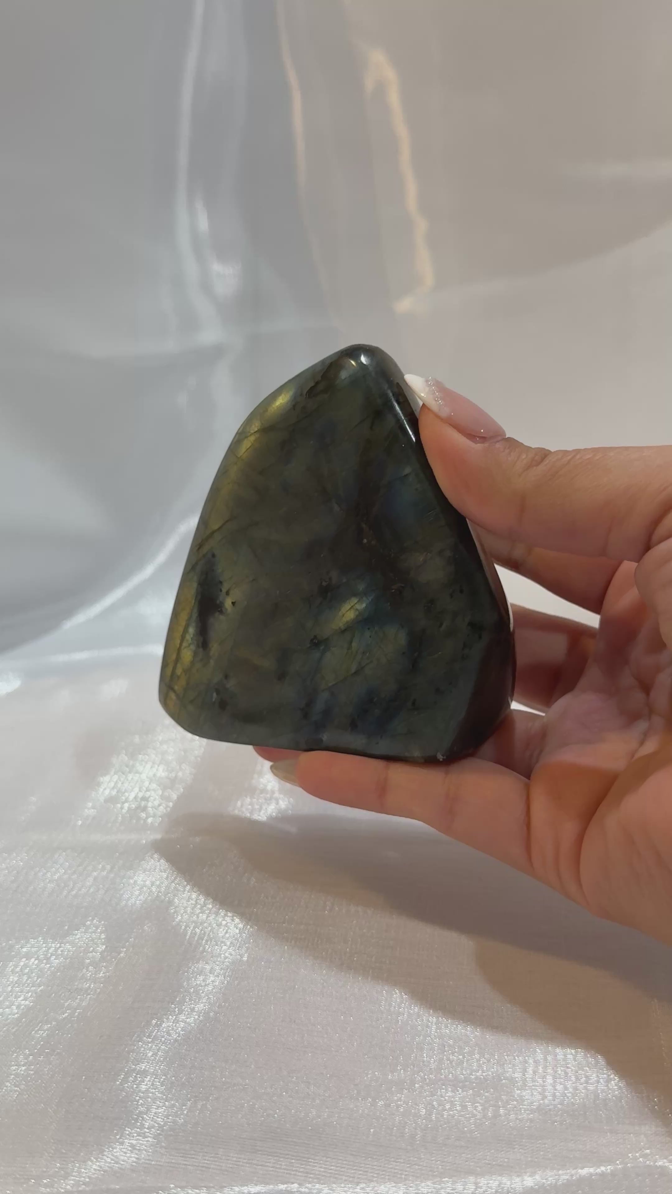 Yellow and Blue Labradorite Freeform “I”
