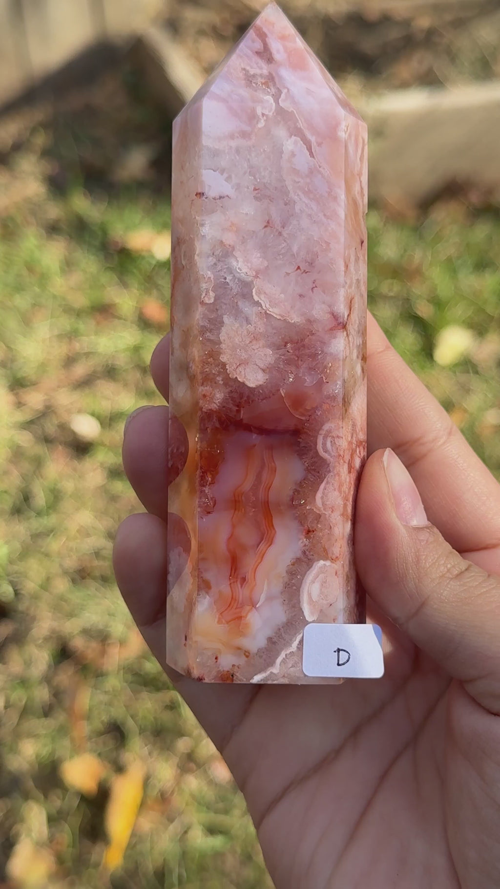 Carnelian with flower agate towers