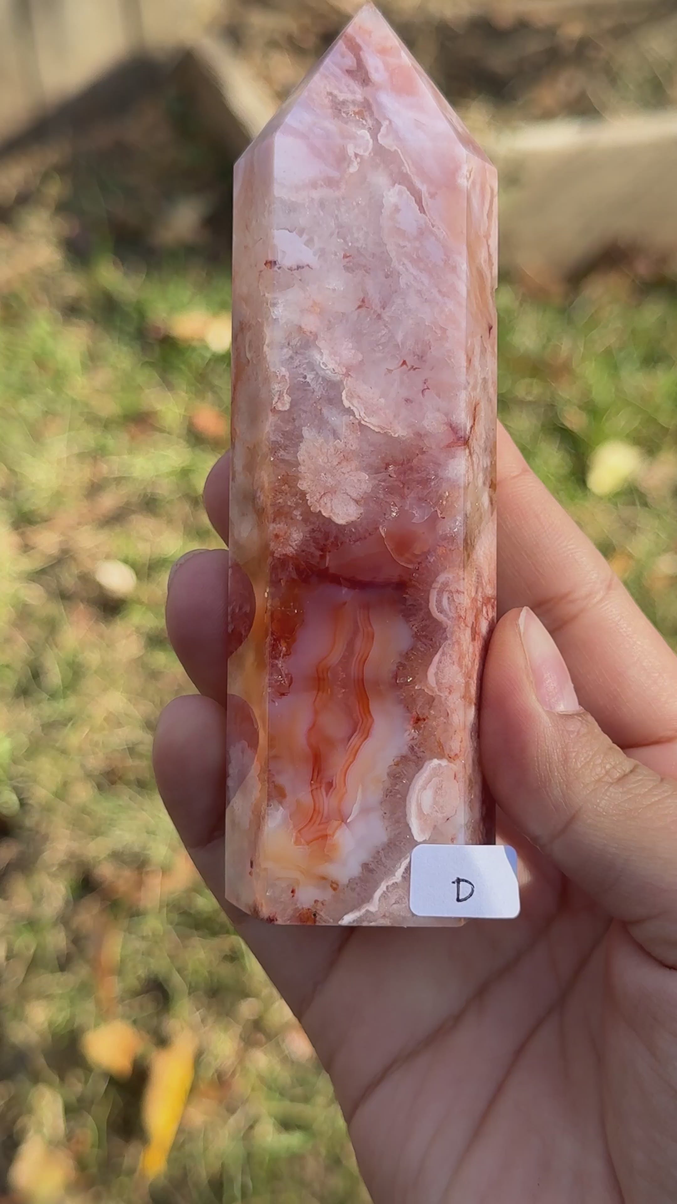 Carnelian with flower agate towers