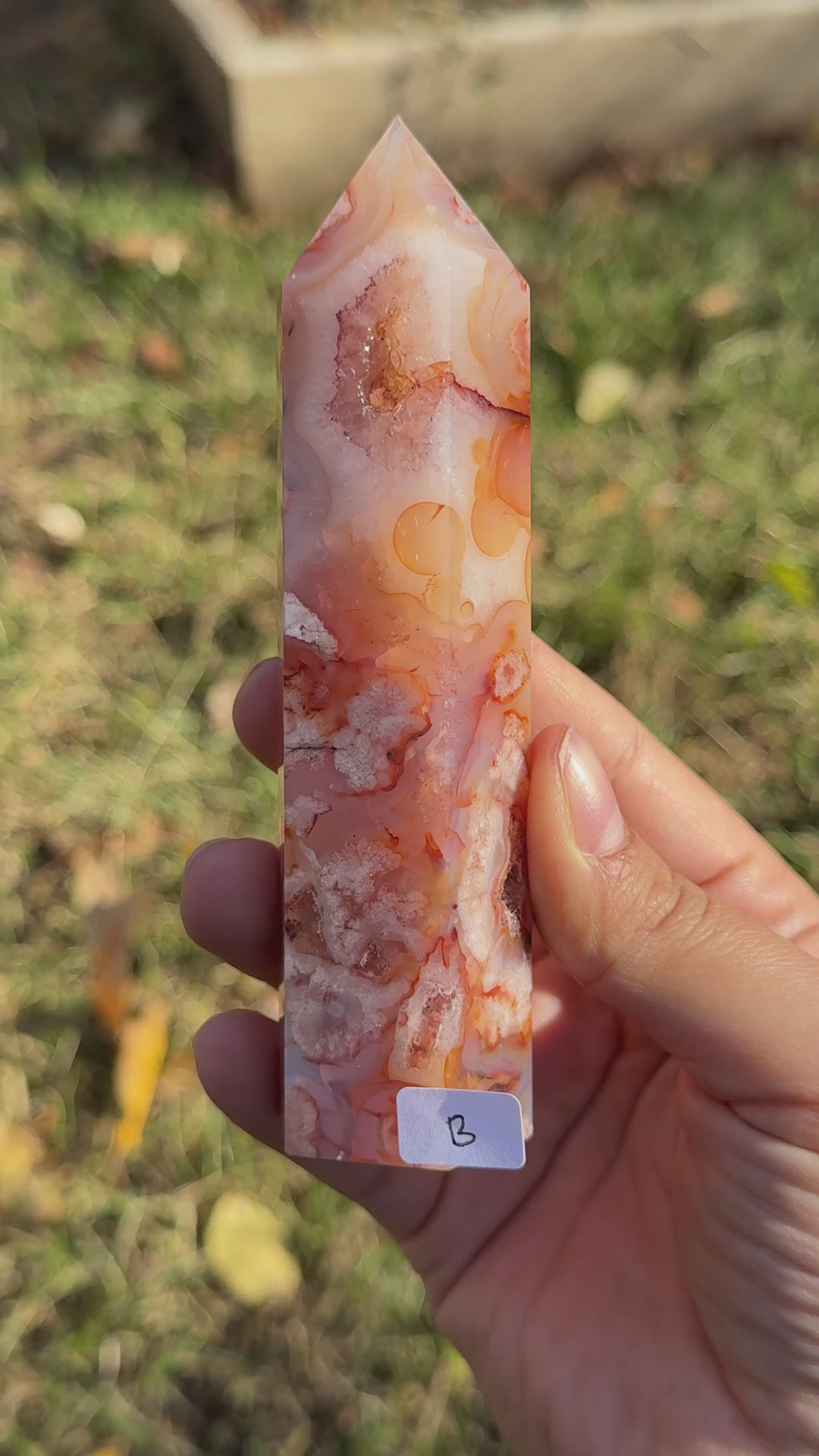 Carnelian with flower agate towers