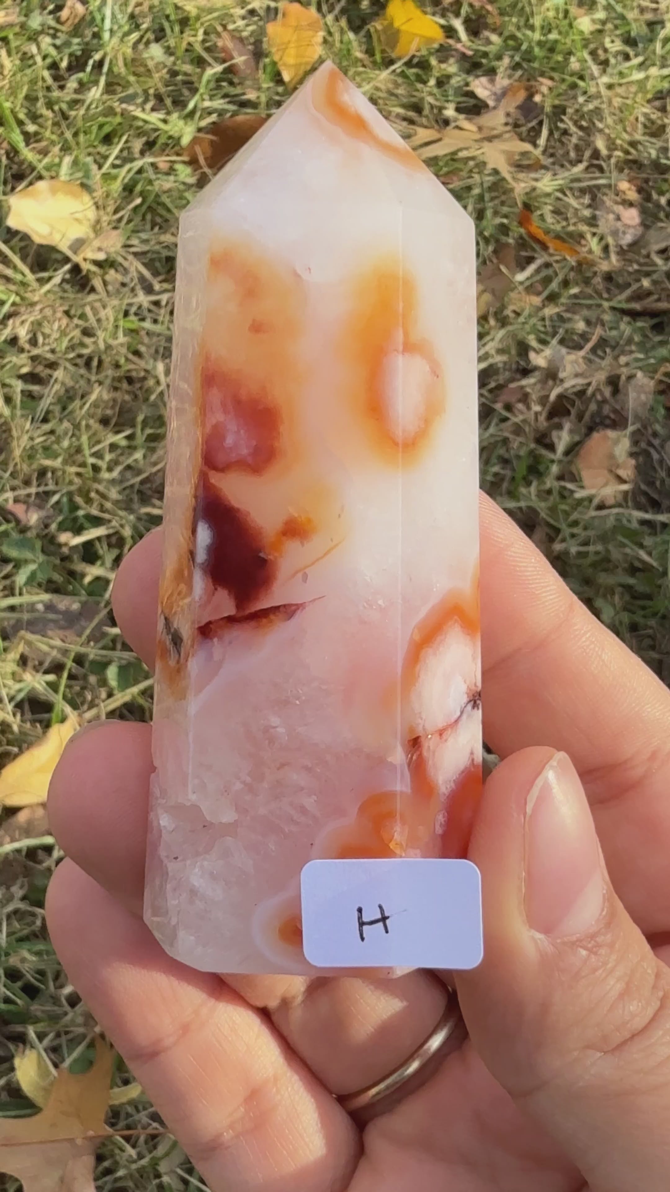 Carnelian with flower agate towers