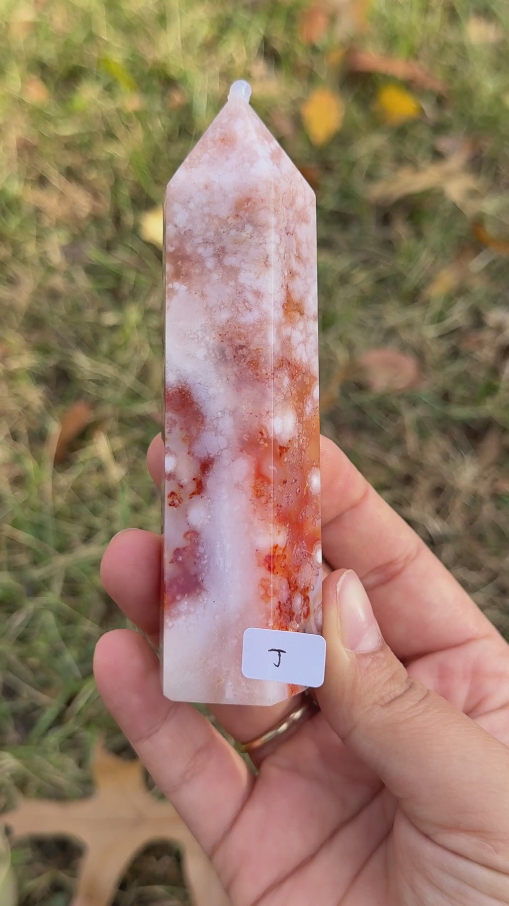 Carnelian with flower agate towers