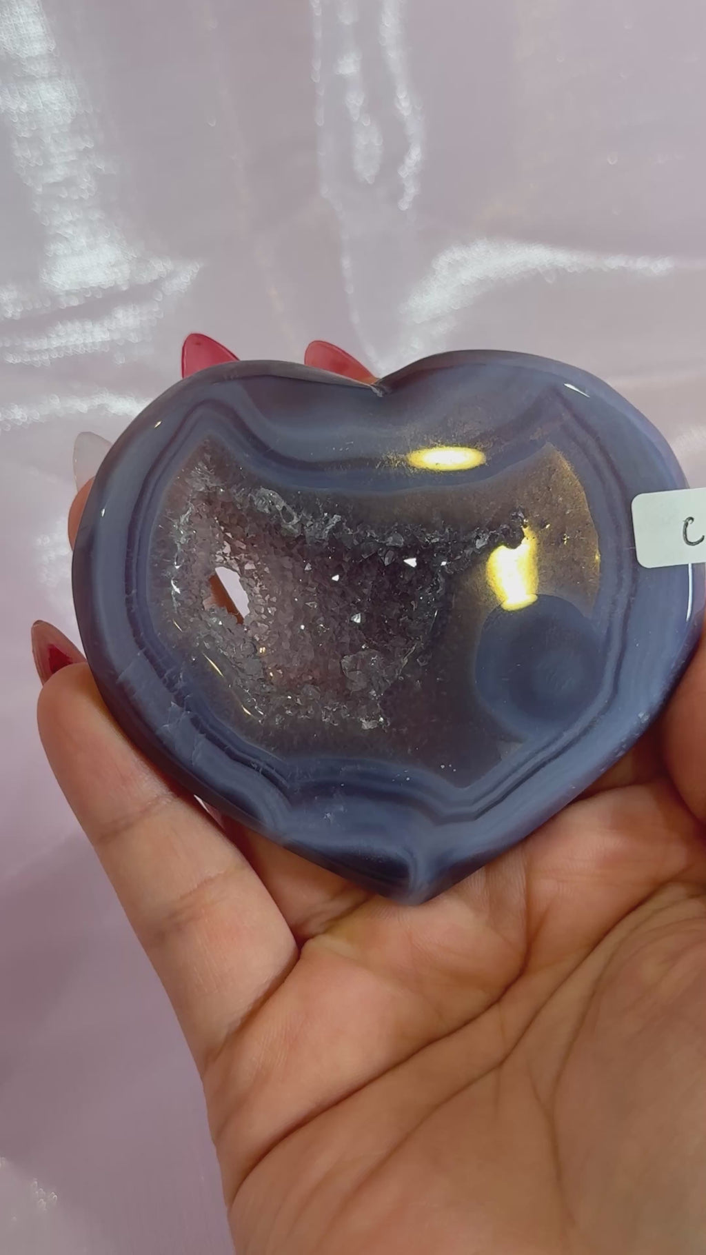 Purple Agate Druzy Portal Heart "C"