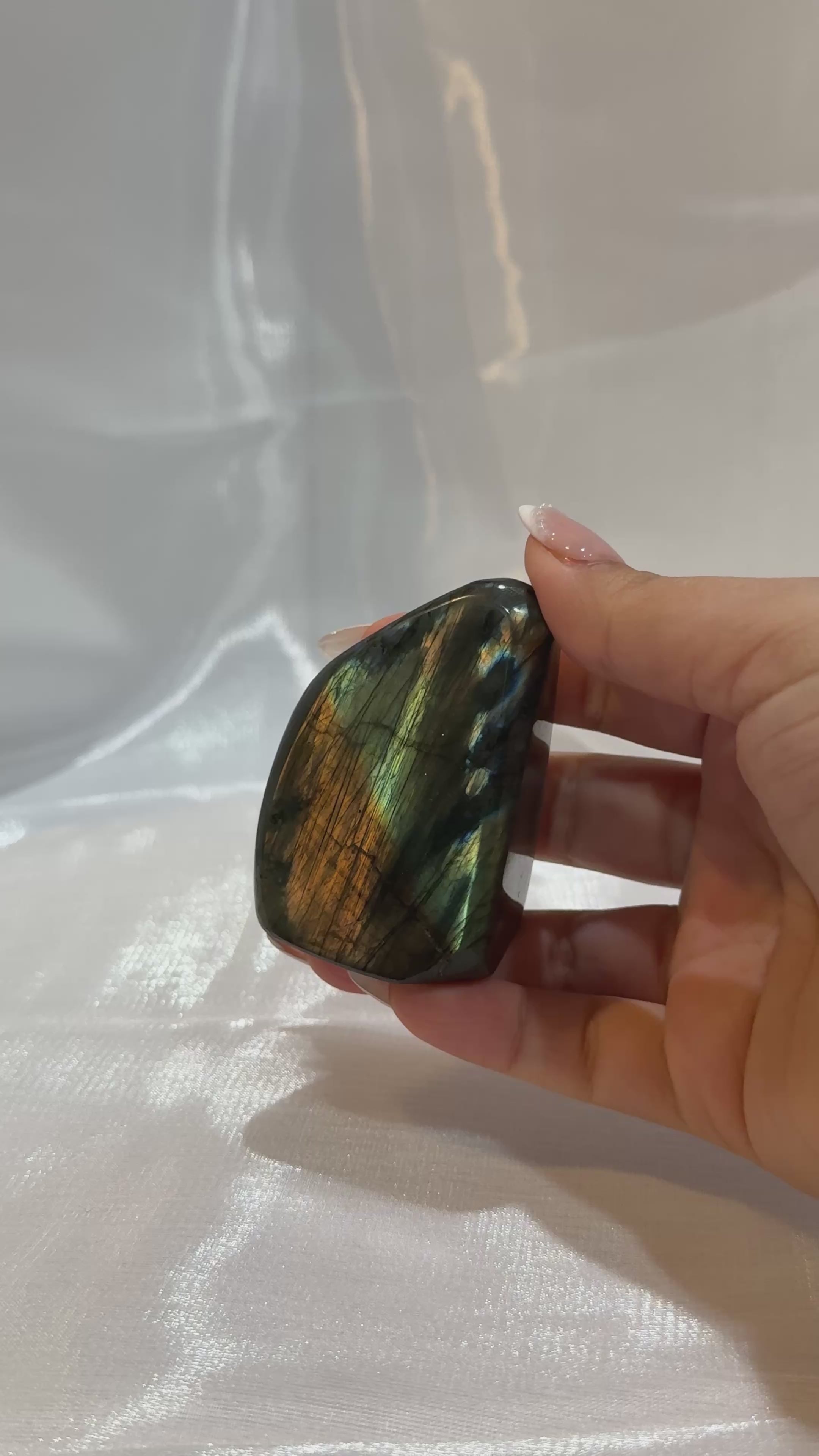 Split Orange and Blue Flash Labradorite Freeform “D”