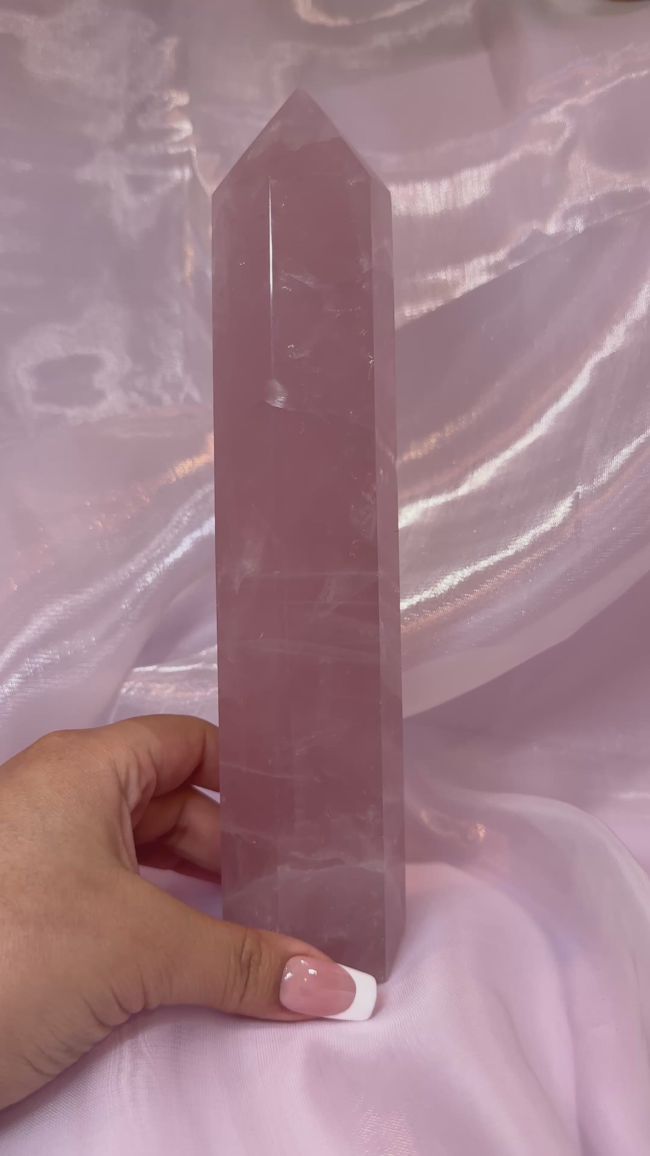 Large 9.5 inch Rose Quartz Towers